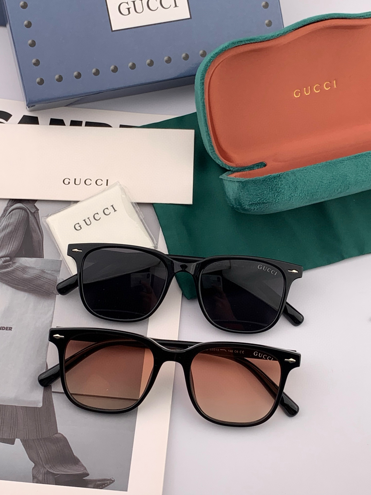   超好看 潮酷【GUCCI】古驰 新款款太阳镜以独特魅力和前卫风格诠释春夏最新眼镜，以方框设计，中梁连