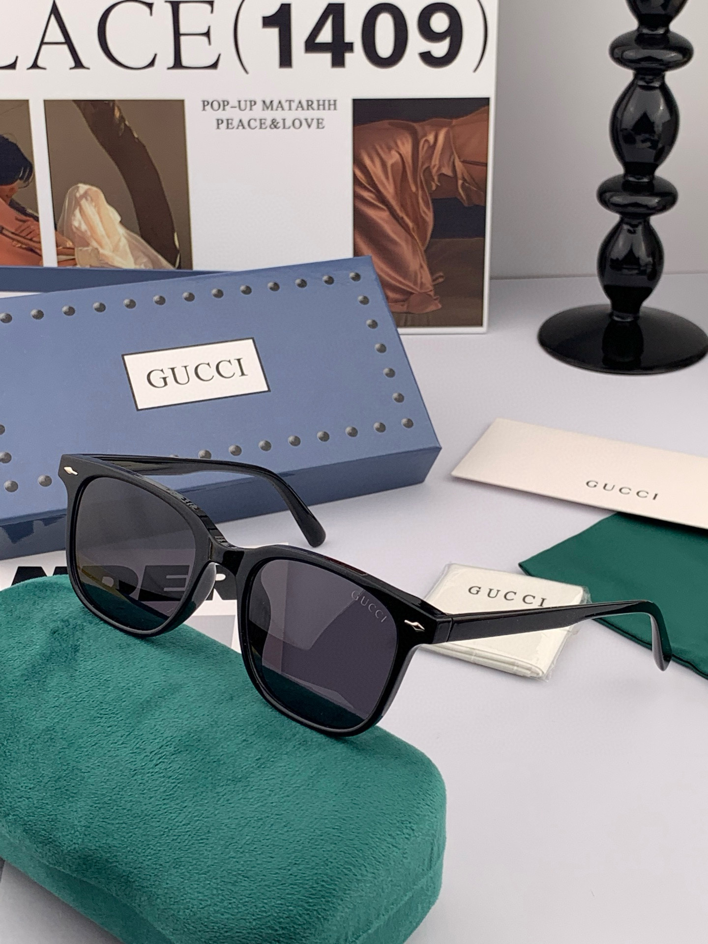   超好看 潮酷【GUCCI】古驰 新款款太阳镜以独特魅力和前卫风格诠释春夏最新眼镜，以方框设计，中梁连