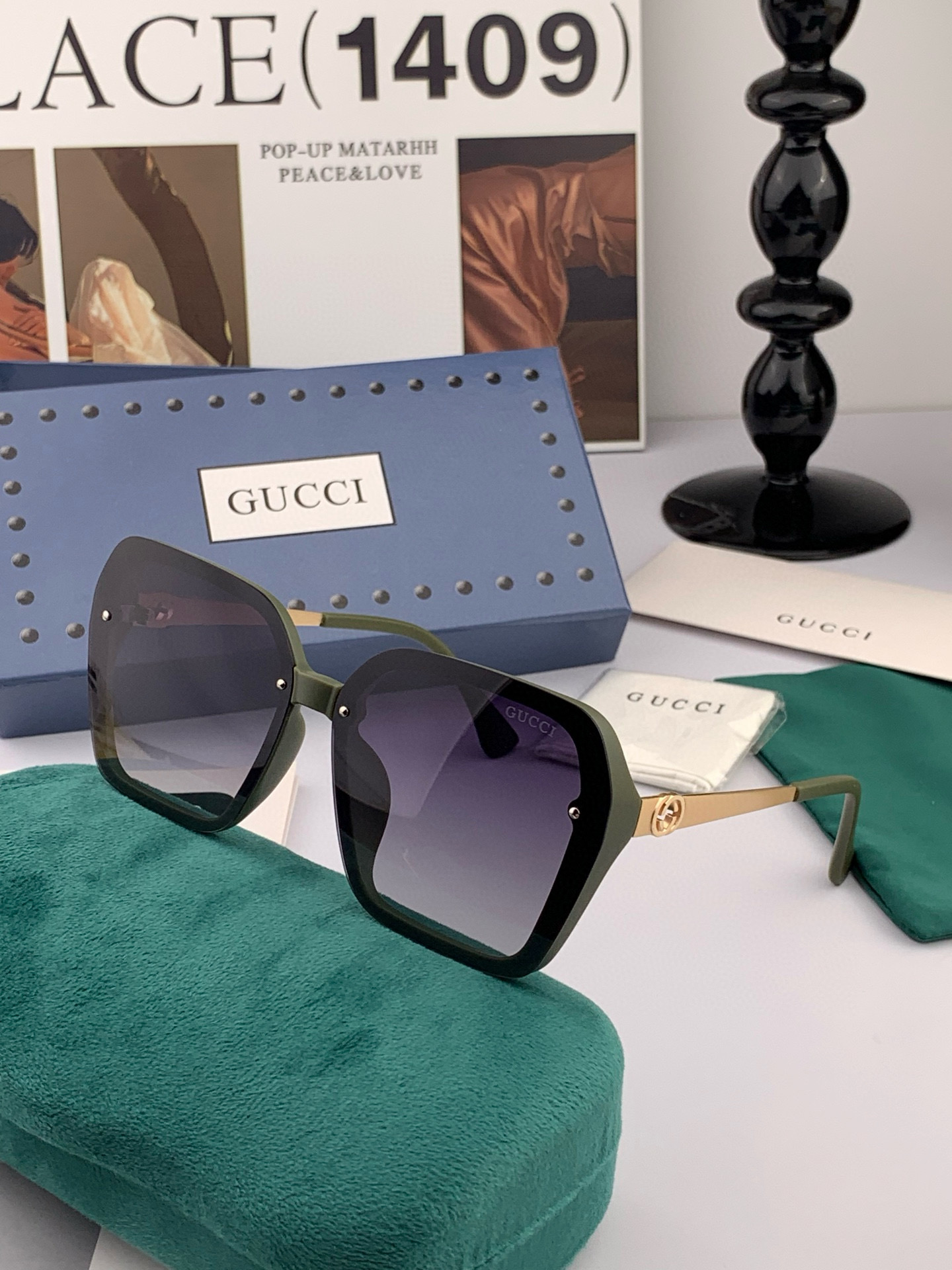  2025新款！新款出货！
女士高清加厚偏光太阳镜🕶️ 🎉💍新款GUCCI偏光太阳镜得意开车驾驶镜时尚墨