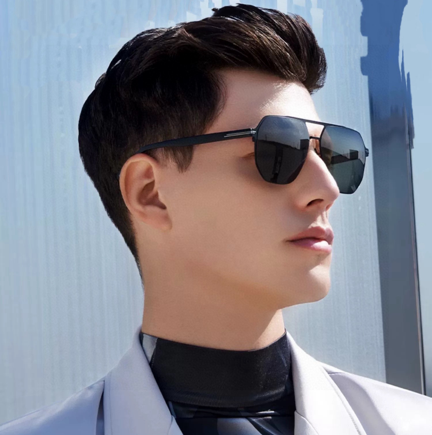        GUCCI 男款炫彩飞行员偏光太阳镜 ❤️材质：高清尼龙加厚卡槽高清偏光镜片 🌹无边框镜架