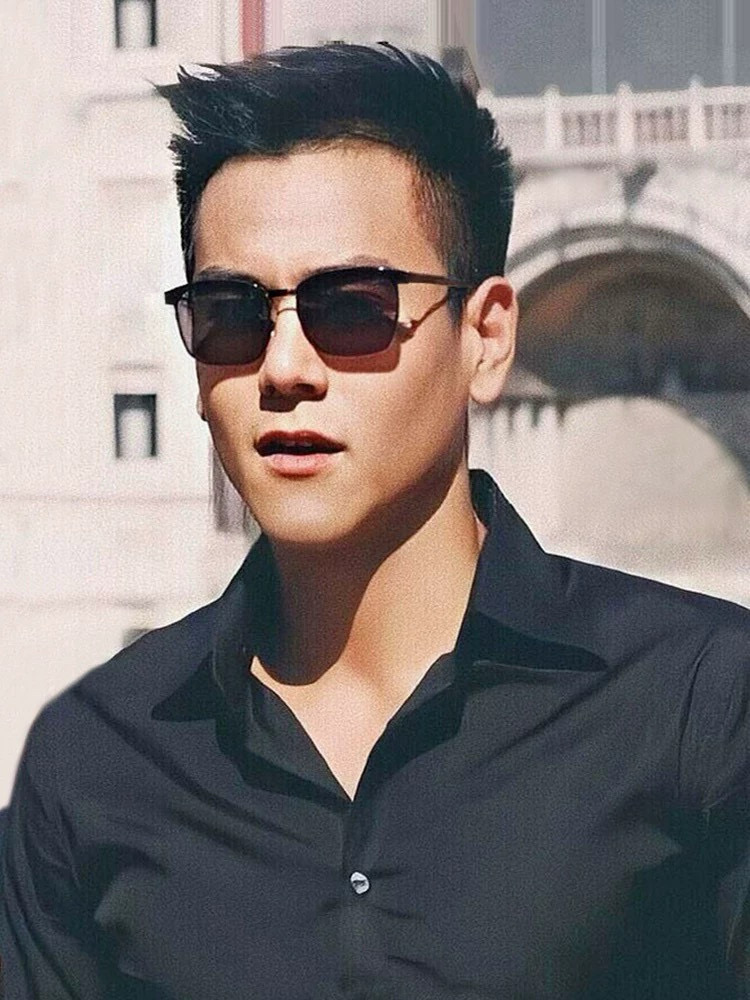       LV 男款炫彩飞行员偏光太阳镜 ❤️材质：高清尼龙加厚卡槽高清偏光镜片 🌹无边框镜架💕颜👍型