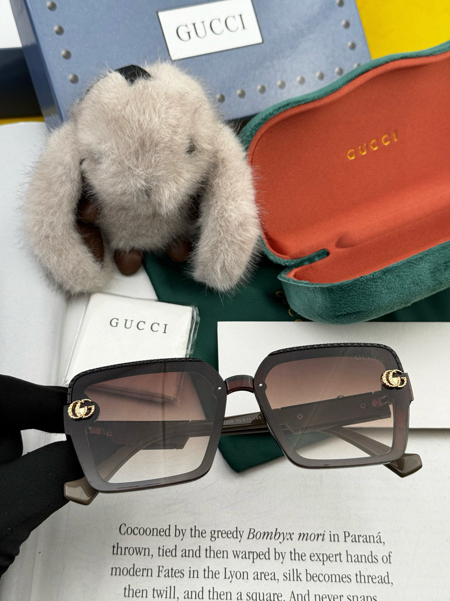  🔺 【GUCCI】2025开春新款 潮流爆款 时尚方框太阳镜 高品质 佩戴舒适 网红潮款墨镜 型号：G
