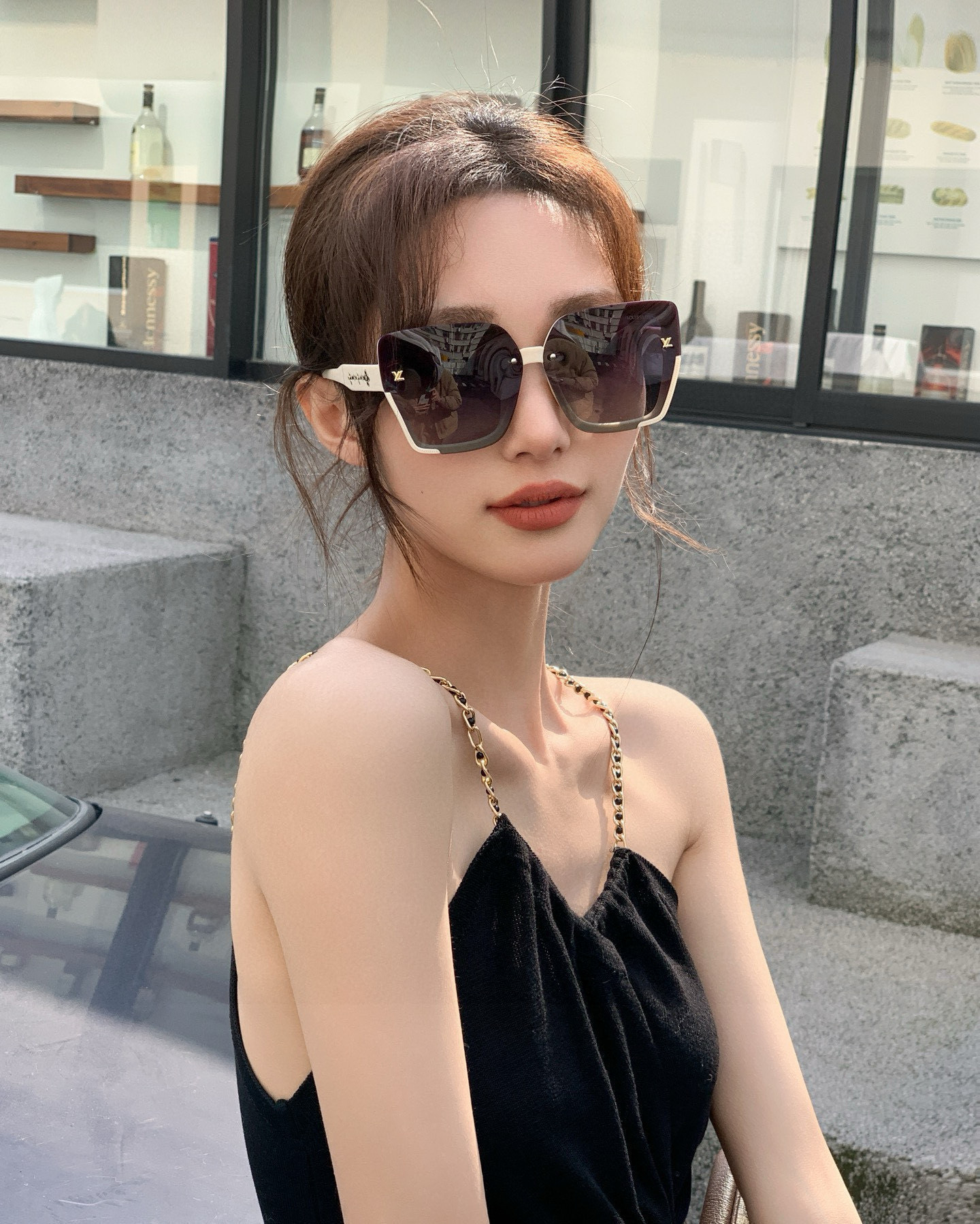   【TR偏光系列】lv大框太阳镜墨镜经典的方框设计，不挑脸型，无论搭配大衣还是连衣裙都非常显气质偏光镜
