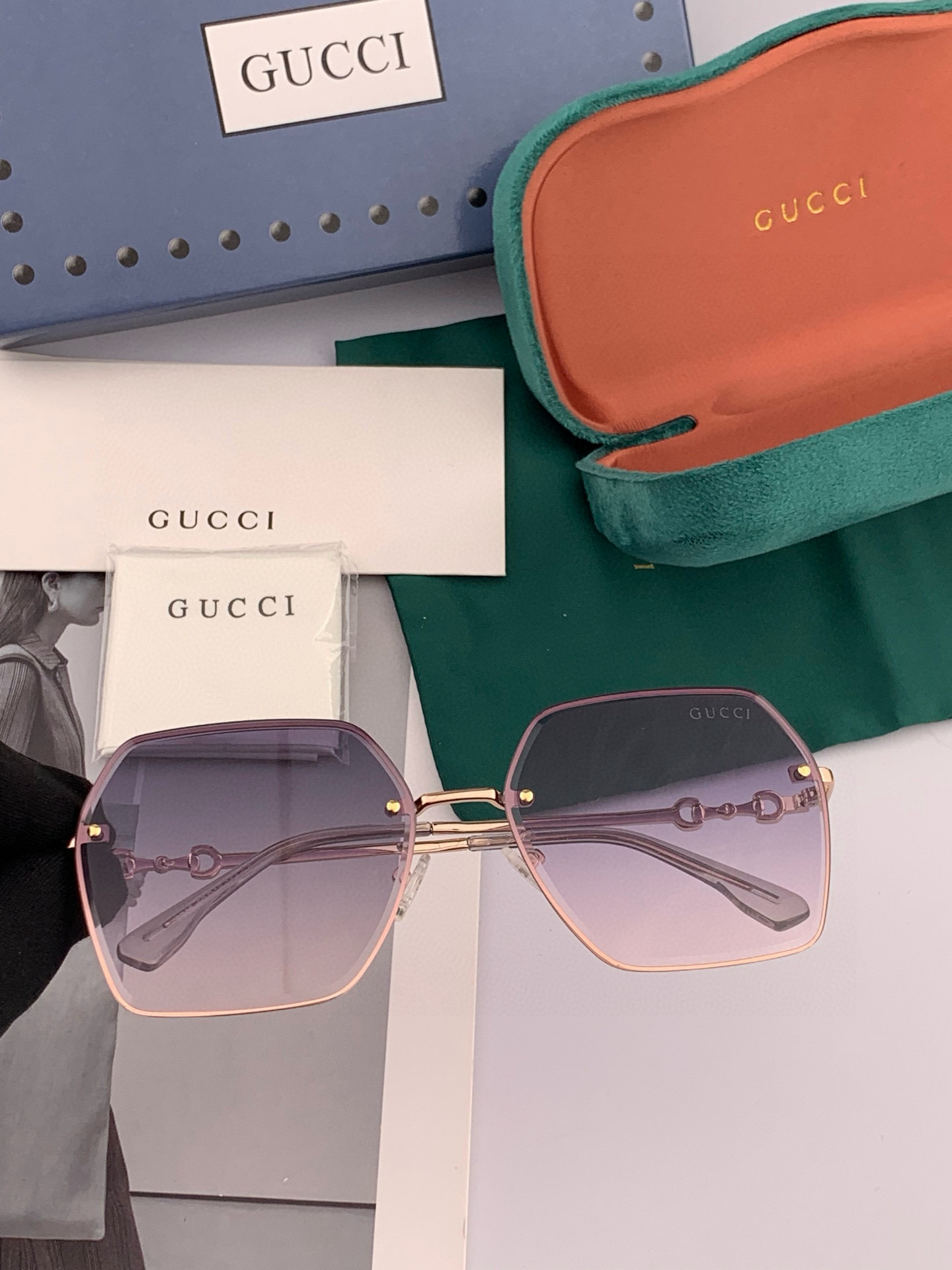  GUCCI-古驰意大利进口🇮🇹2025时尚潮流奢华装饰太阳眼镜 尼龙偏光高清太阳镜明星海报款 超高复杂
