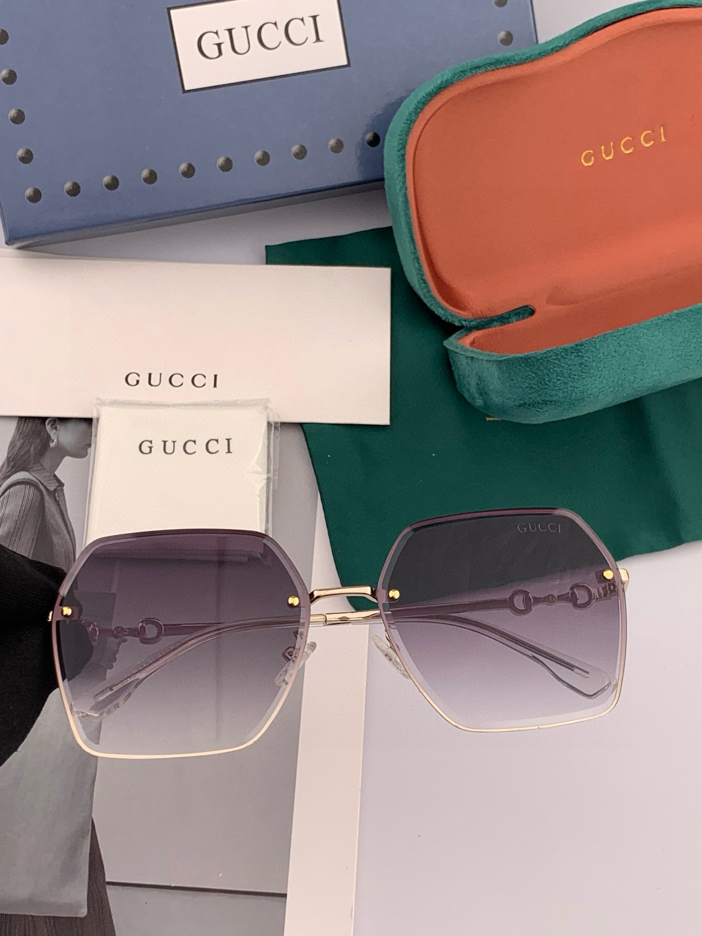  GUCCI-古驰意大利进口🇮🇹2025时尚潮流奢华装饰太阳眼镜 尼龙偏光高清太阳镜明星海报款 超高复杂