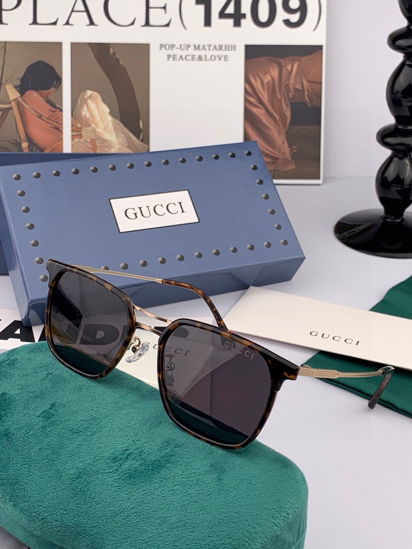 ♦️ GUCCI 2025新款男女情侣款太阳镜 超轻超有弹性整幅眼镜 重要的是压不坏 高清镜片、精湛的工