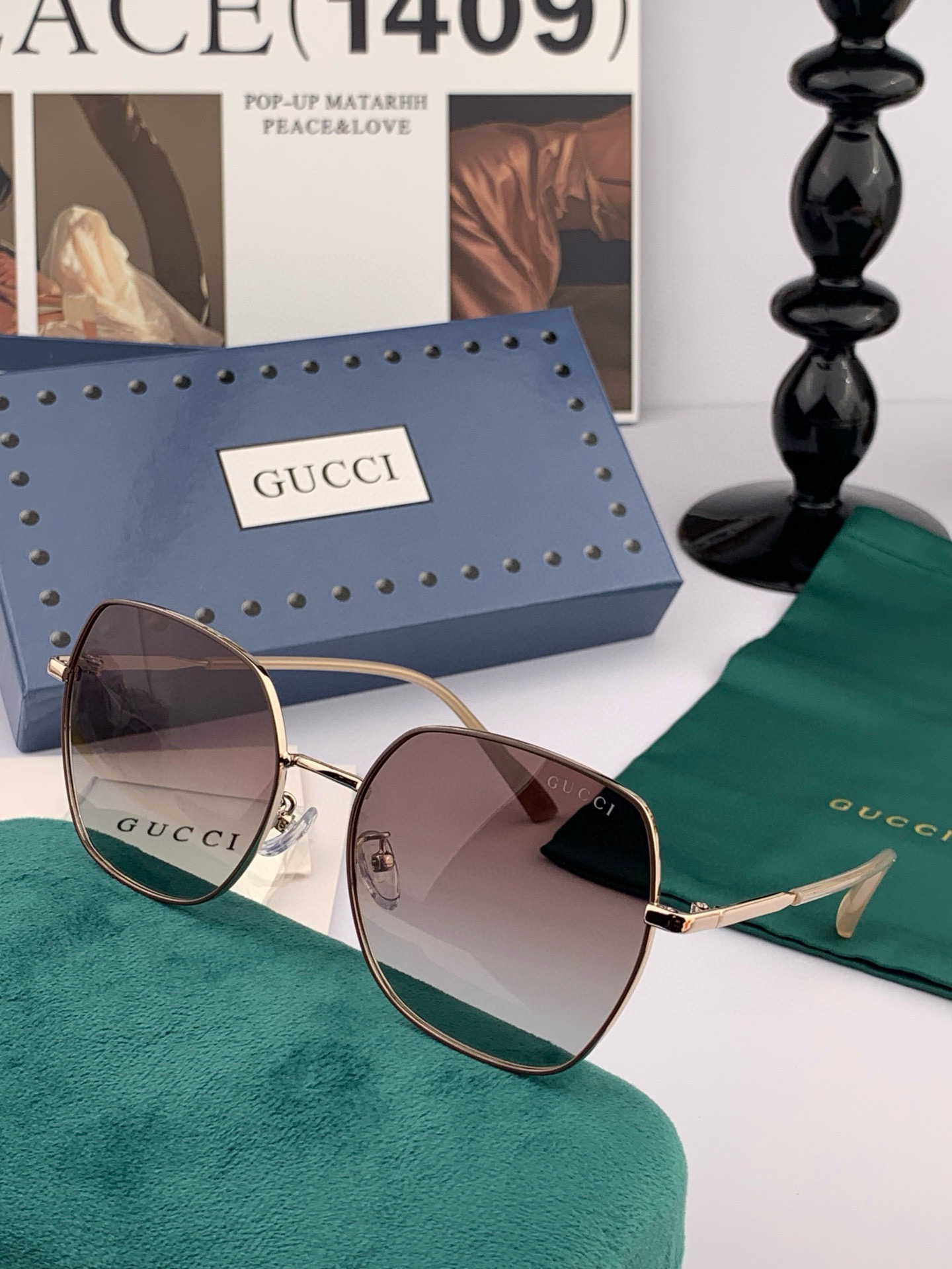  🔺 【GUCCI-偏光太阳镜】2025开春新款 潮流爆款 时尚圆框偏光太阳镜 高品质 佩戴舒适 网红潮