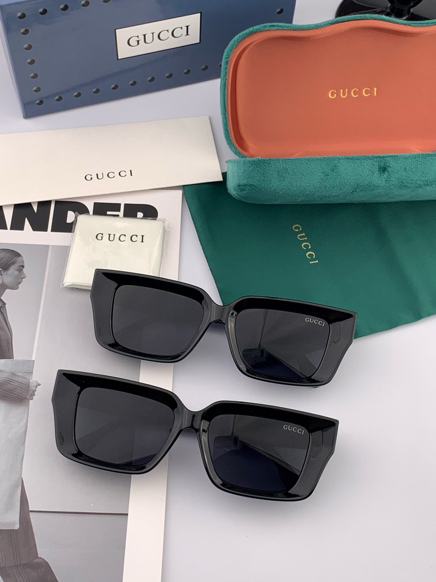  🔺 【GUCCI】2025开春新款 潮流爆款 时尚方框太阳镜 高品质 佩戴舒适 网红潮款墨镜 型号：G