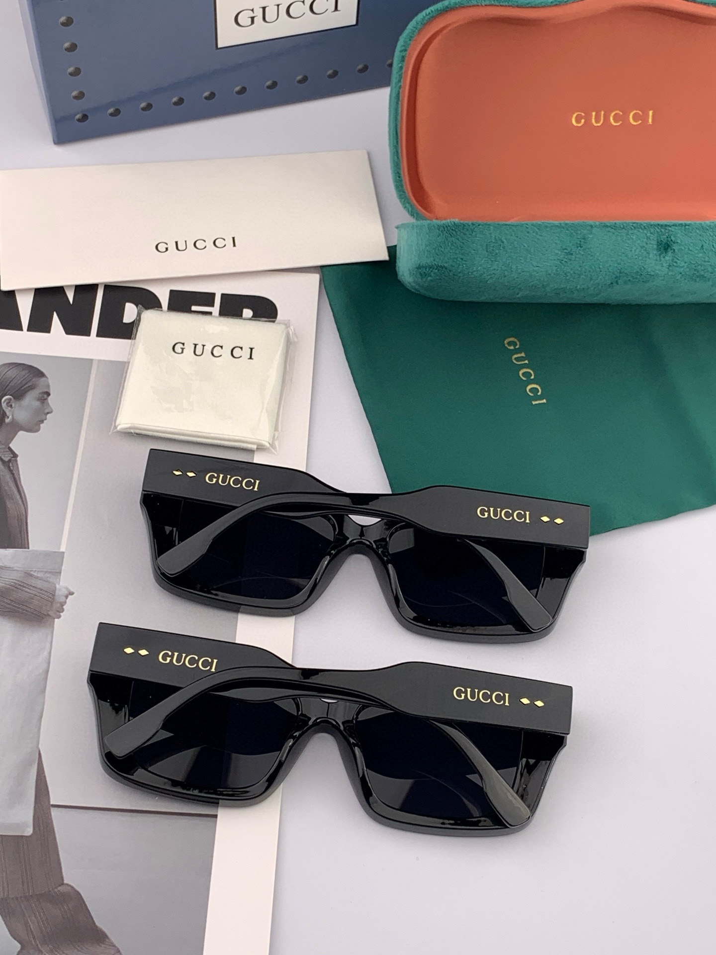  🔺 【GUCCI】2025开春新款 潮流爆款 时尚方框太阳镜 高品质 佩戴舒适 网红潮款墨镜 型号：G