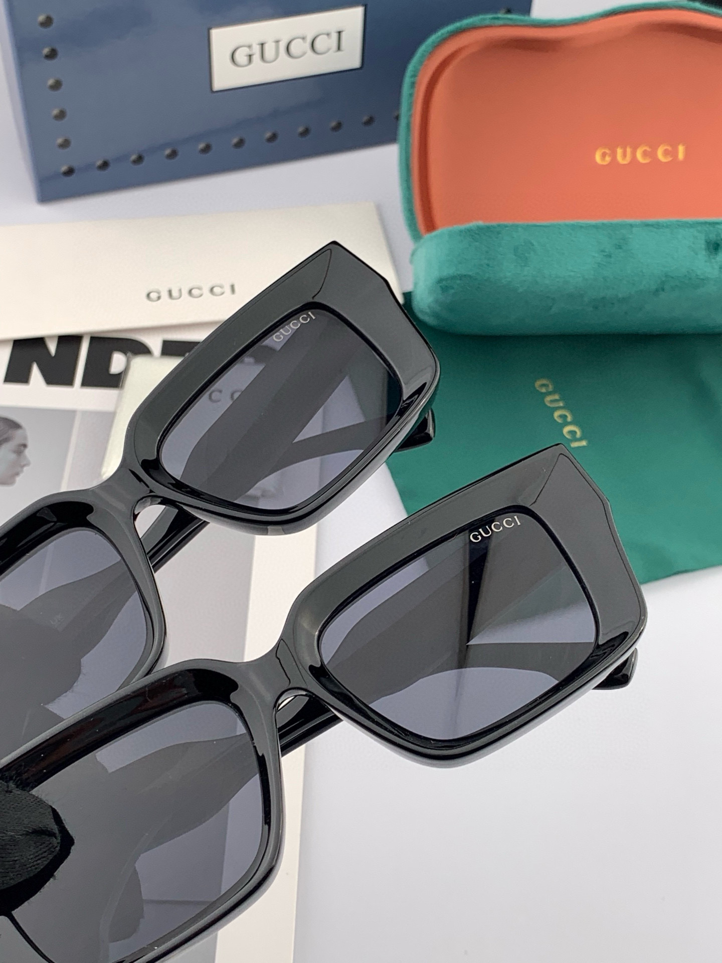  🔺 【GUCCI】2025开春新款 潮流爆款 时尚方框太阳镜 高品质 佩戴舒适 网红潮款墨镜 型号：G
