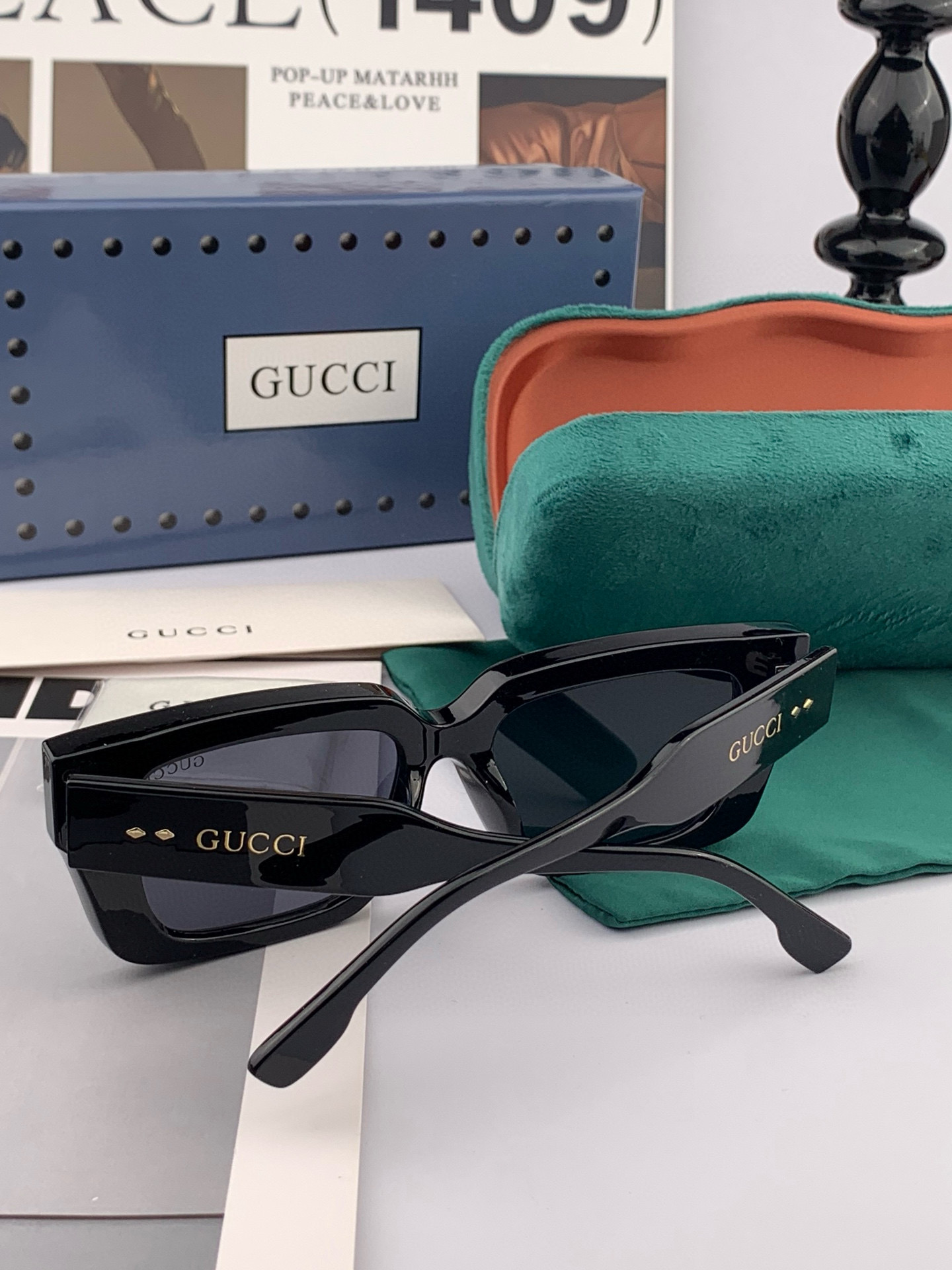  🔺 【GUCCI】2025开春新款 潮流爆款 时尚方框太阳镜 高品质 佩戴舒适 网红潮款墨镜 型号：G