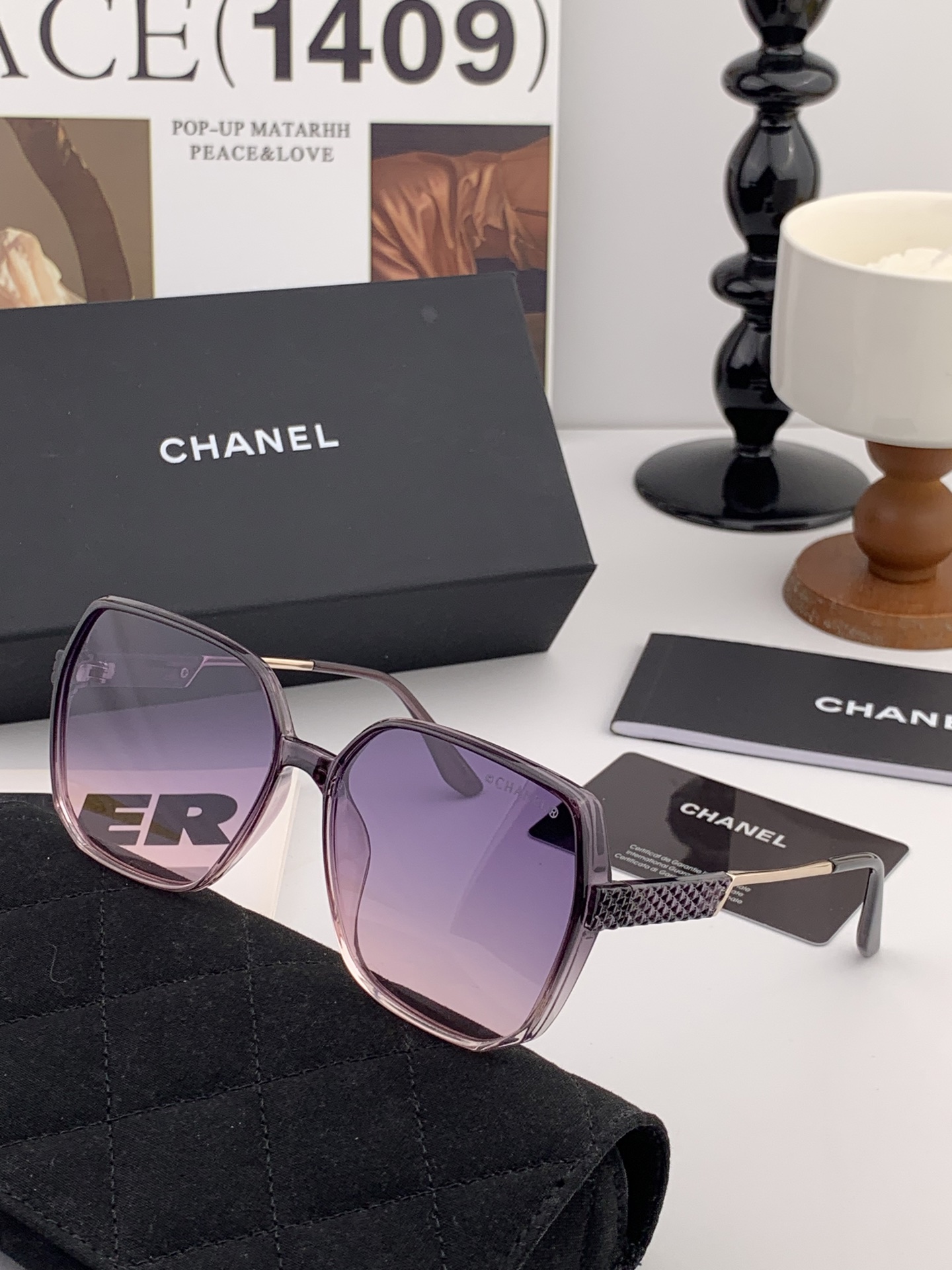 【CHANEL】香奈儿 2025新款潮流爆款 时尚方框太阳镜 佩戴舒适 网红潮款墨镜 女士高清加厚偏光太