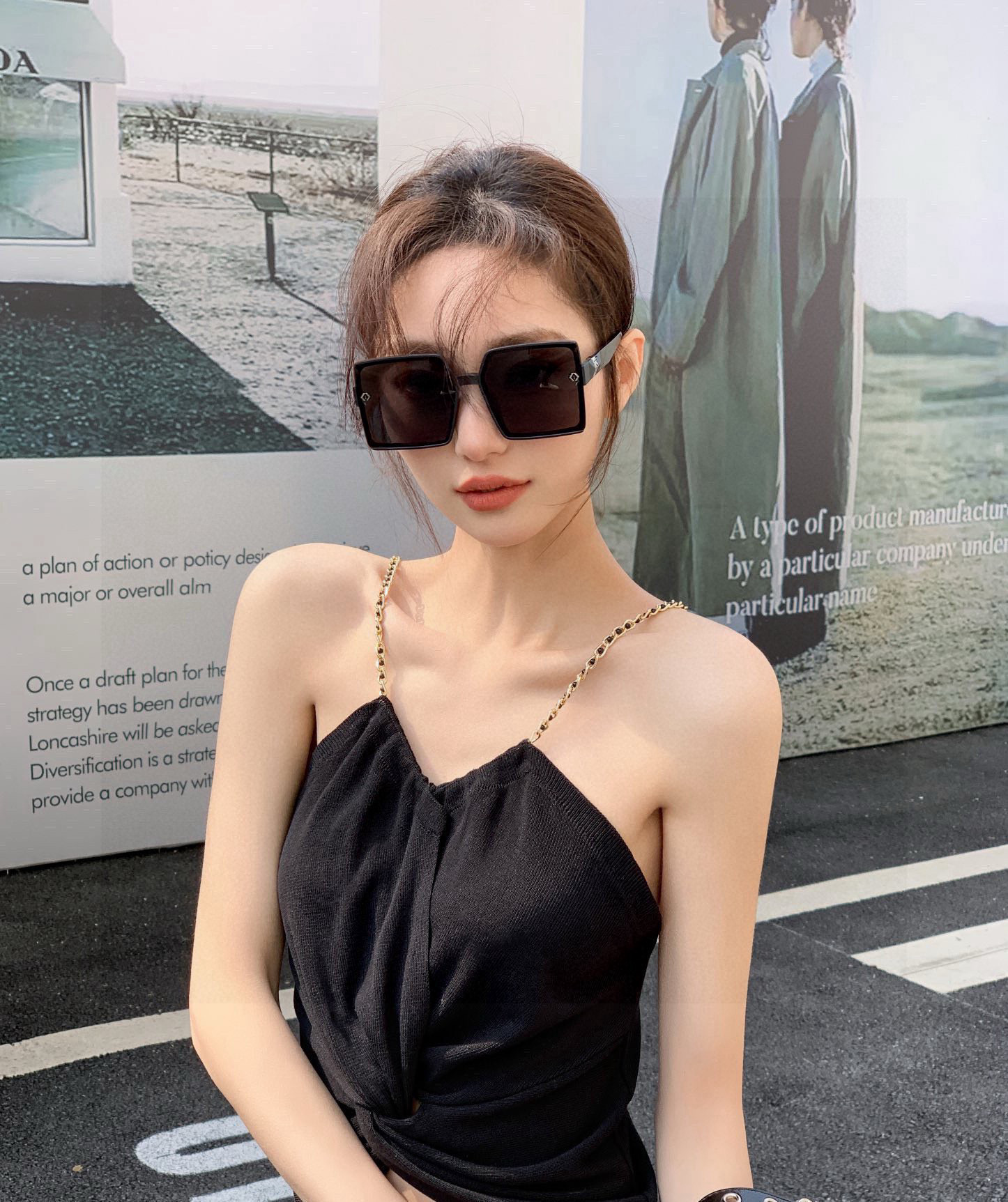 🔺 【DIOR】2025开春新款 潮流爆款 时尚方框偏光太阳镜 高品质 佩戴舒适 网红潮款墨镜 女士高清