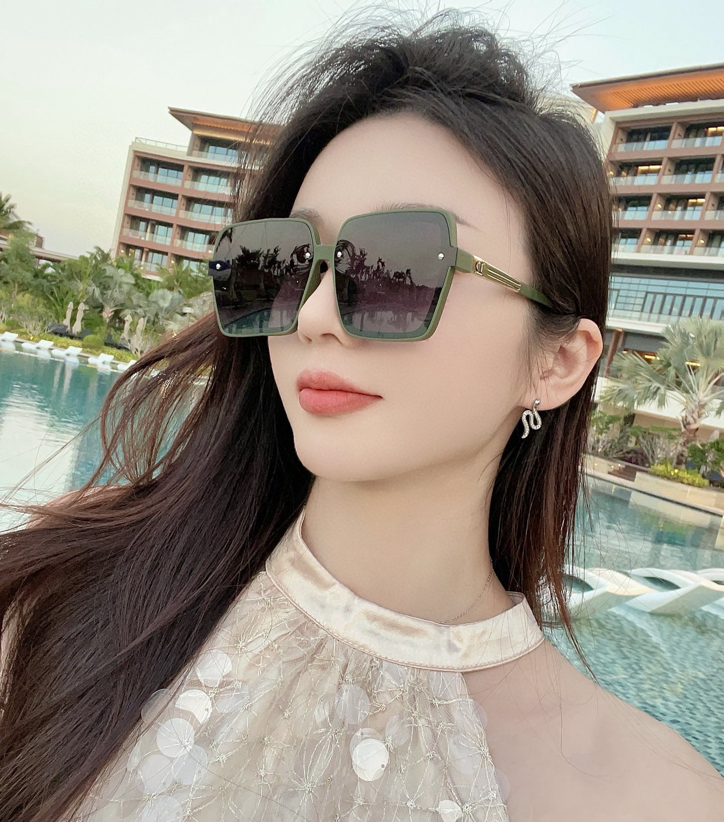 🔺 【DIOR-迪奥】2025开春新款 潮流爆款 时尚方框偏光太阳镜 高品质 佩戴舒适 网红潮款墨镜 女