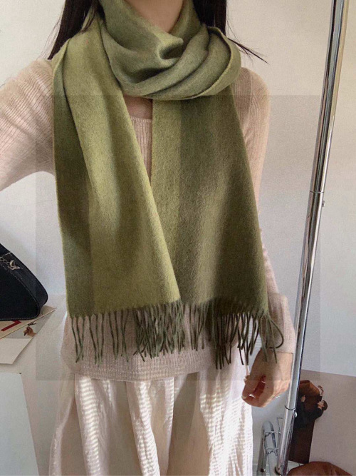 Stylish British Style Green Scarf Shawl for Women, 35*190cm 1 Stylish British Style Green Scarf Shawl for Women, 35*190cm