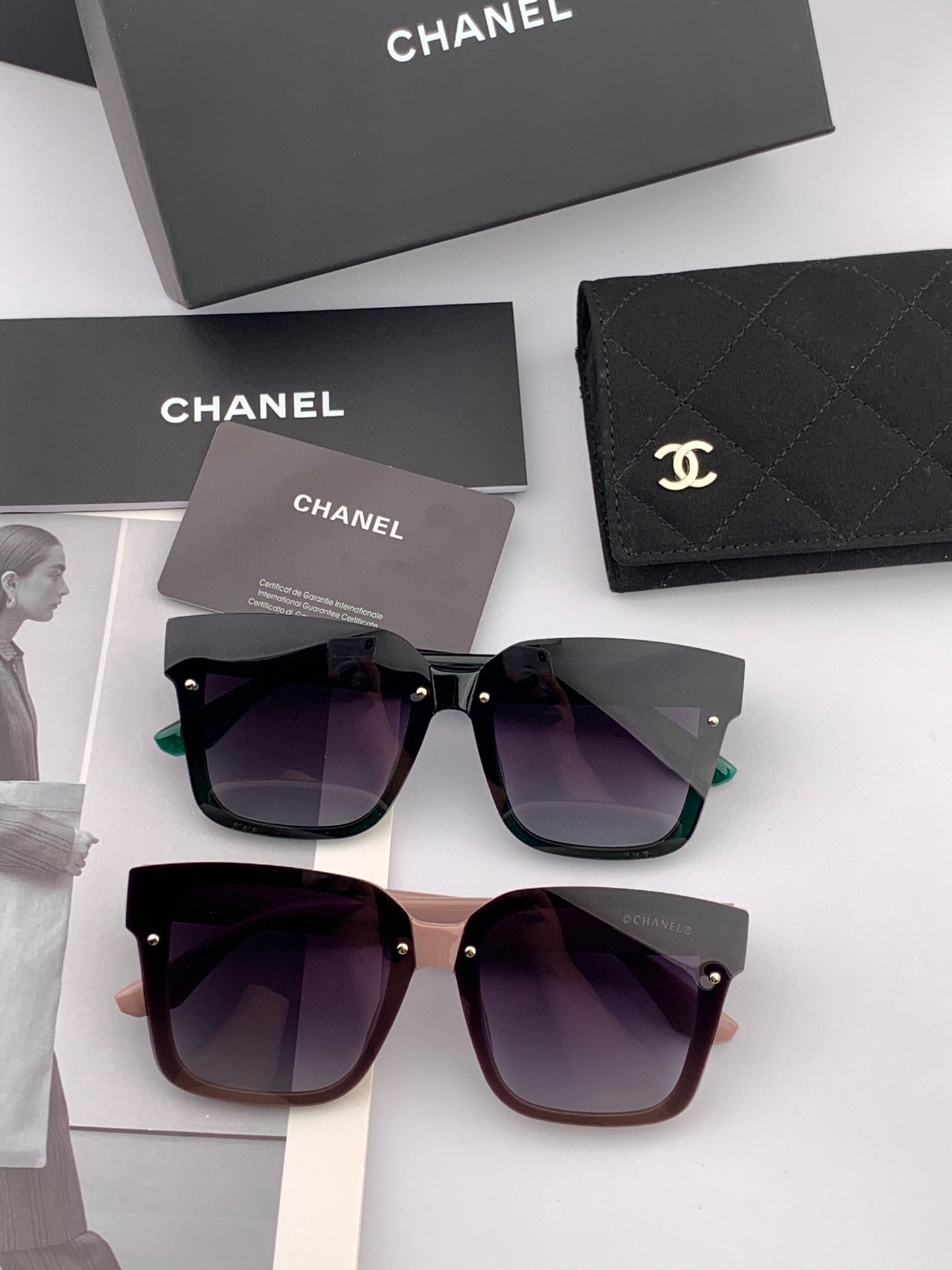  【CHANEL】香奈儿 2025新款潮流爆款 时尚方框太阳镜 佩戴舒适 网红潮款墨镜  ♥️♥️型号：