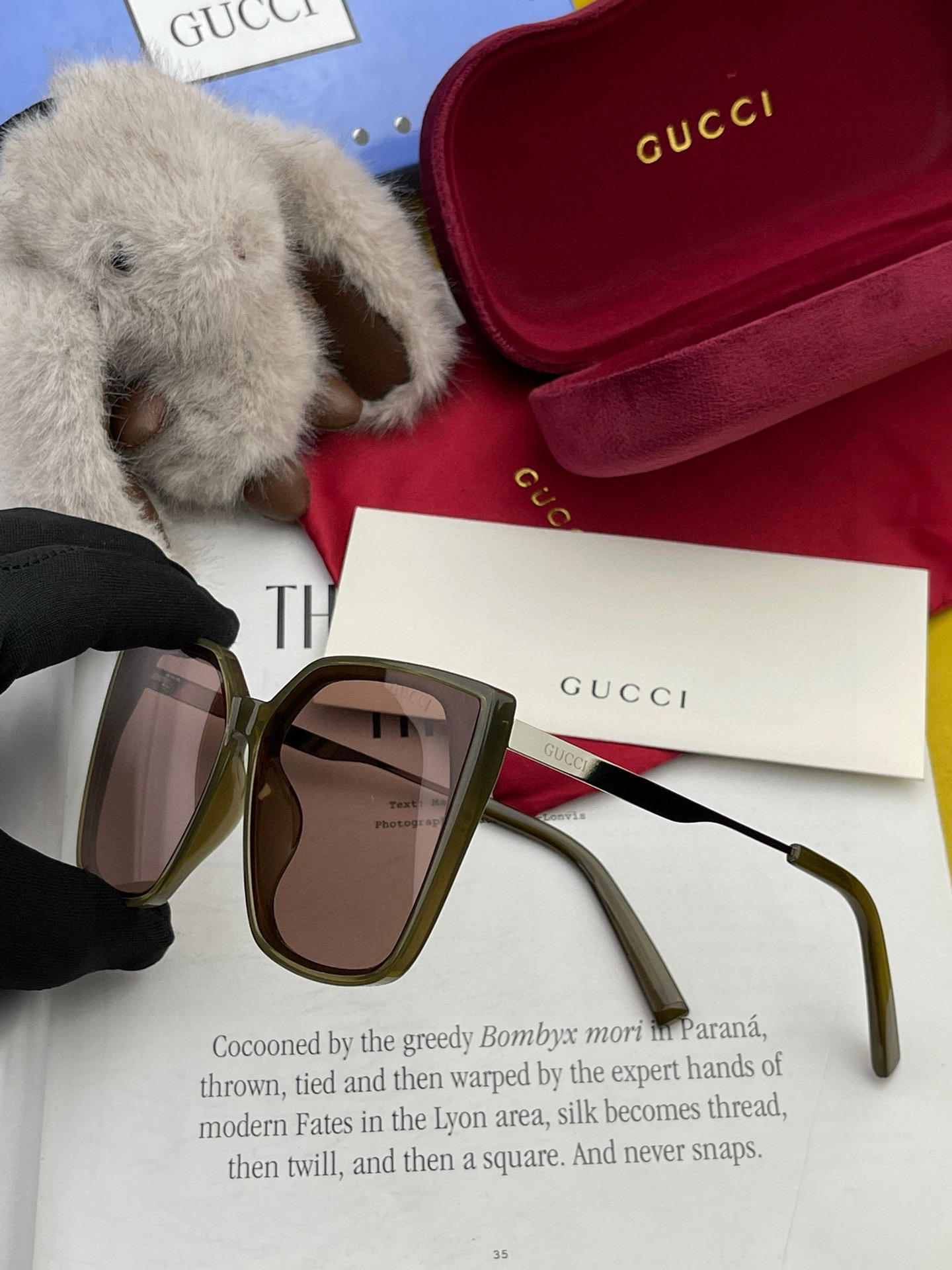 🔺 【GUCCI】2025开春新款 潮流爆款 时尚方框偏光太阳镜 高品质 佩戴舒适 网红潮款墨镜 女士高