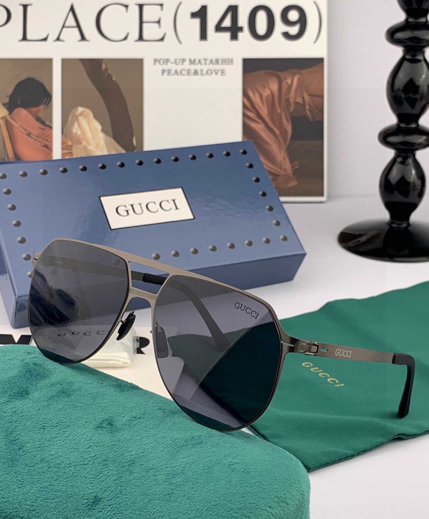 ♦️ GUCCI 2025新款男女情侣款太阳镜多边形墨镜iP电镀永不褪色 超轻超有弹性整幅眼镜无螺丝重要