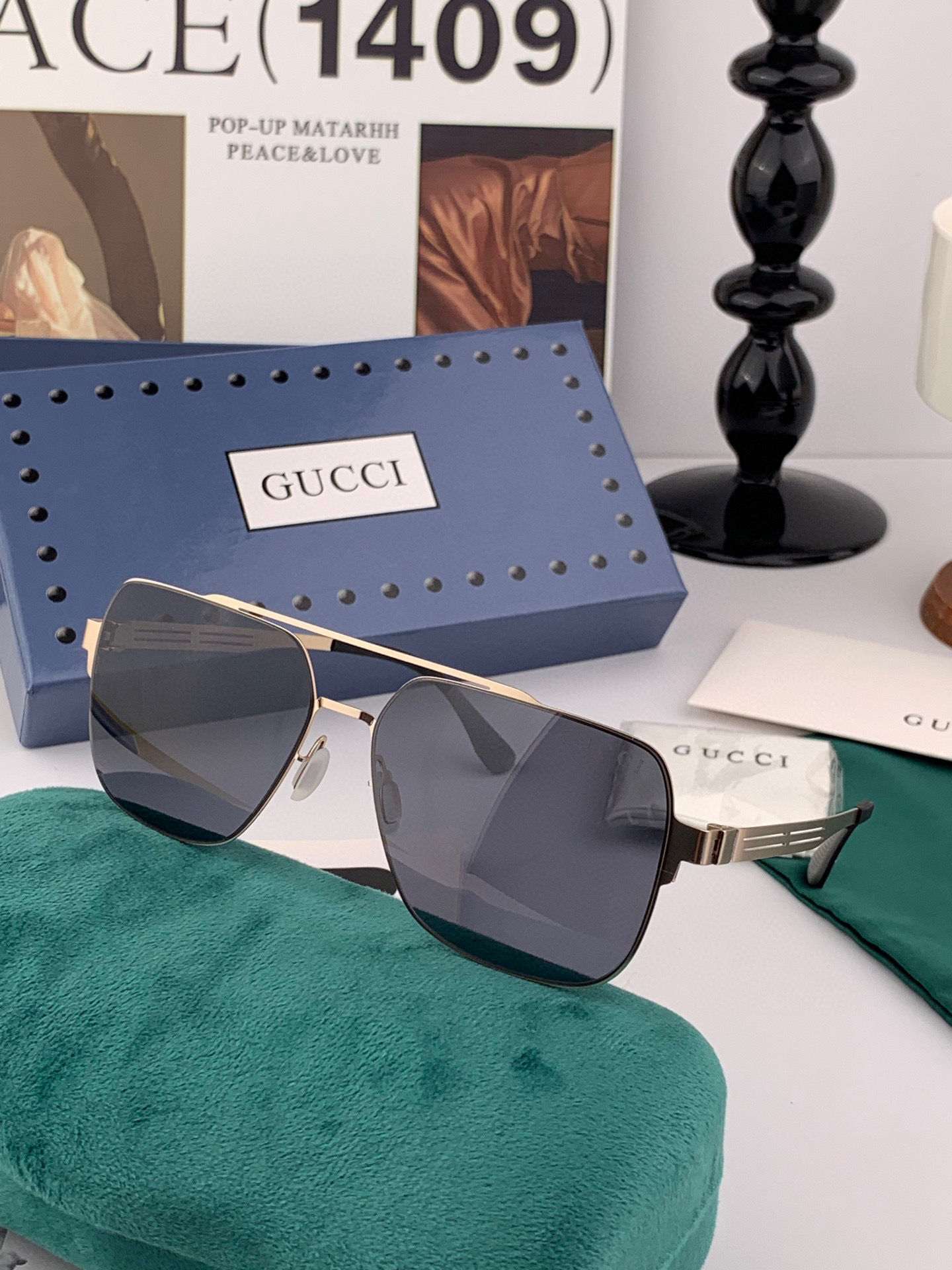 ♦️ GUCCI 2025新款男女情侣款太阳镜多边形墨镜iP电镀永不褪色 超轻超有弹性整幅眼镜无螺丝重要