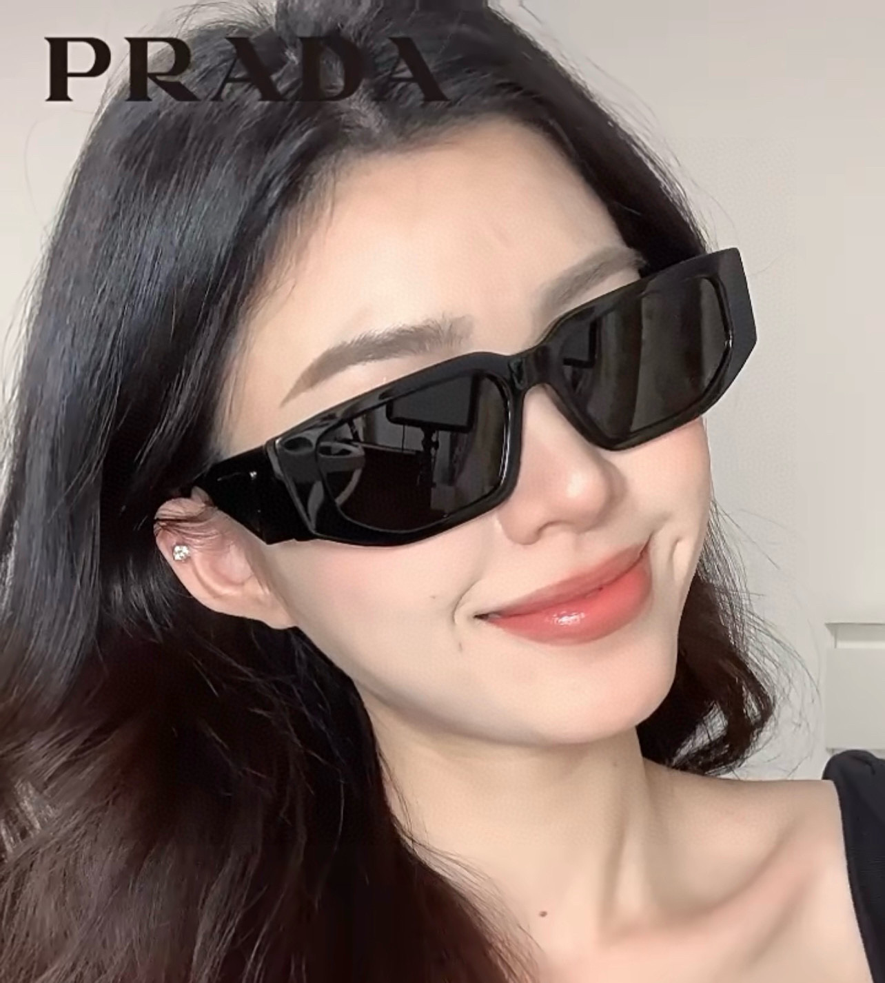   普拉达 小框太阳镜墨镜经典的方框设计，不挑脸型，无论搭配大衣还是连衣裙都非常显气质 预防紫外线  型