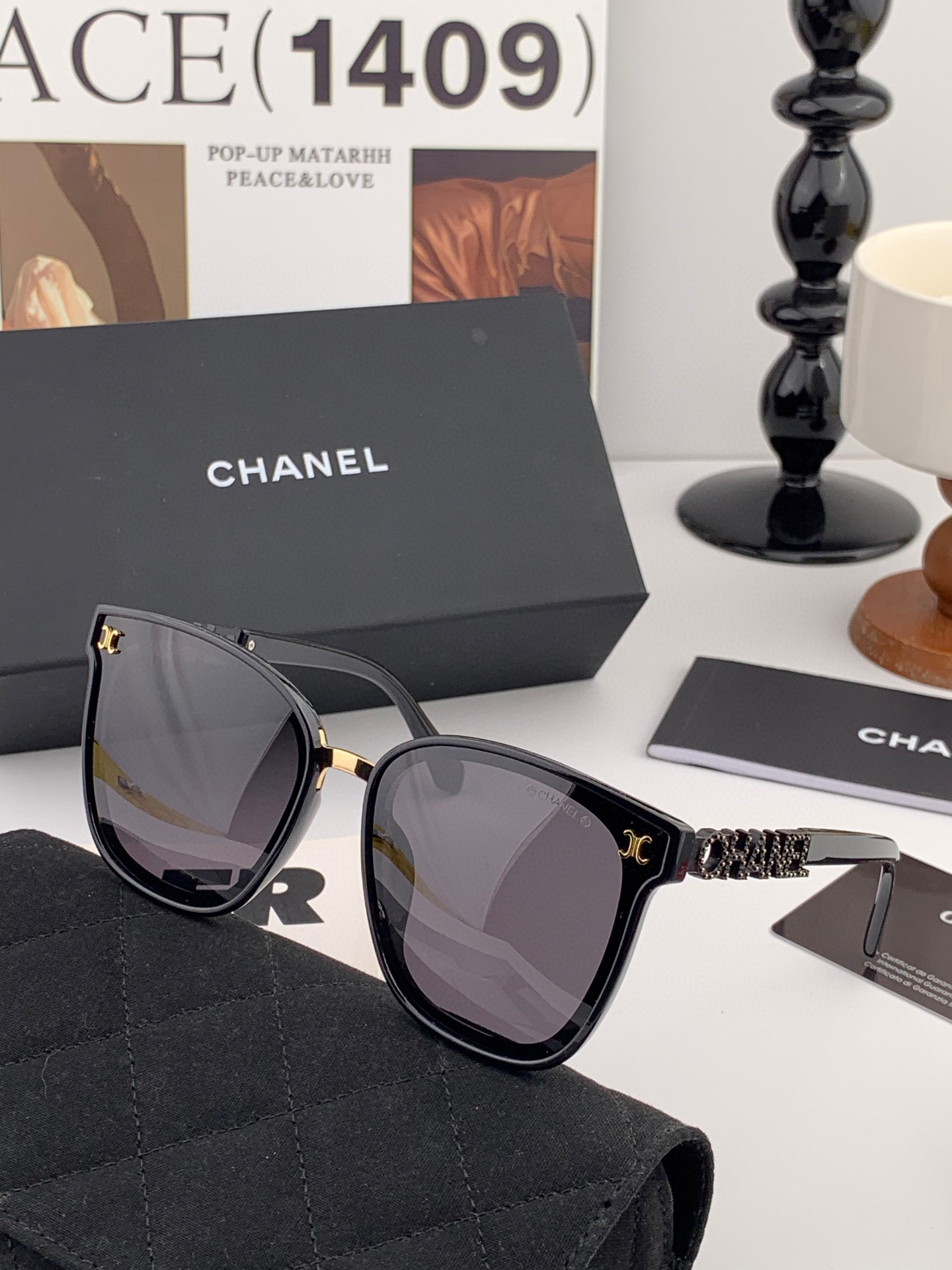 🎊。Chane✨新款女装太阳眼镜 镜腿高档 香奈儿专属LOGO使眼镜更具有国际大牌范 ☺️😘工艺精湛 高