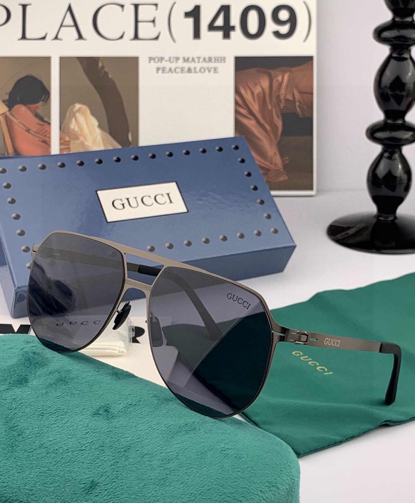 ♦️ GUCCI 2025新款男女情侣款太阳镜多边形墨镜iP电镀永不褪色 超轻超有弹性整幅眼镜无螺丝重要