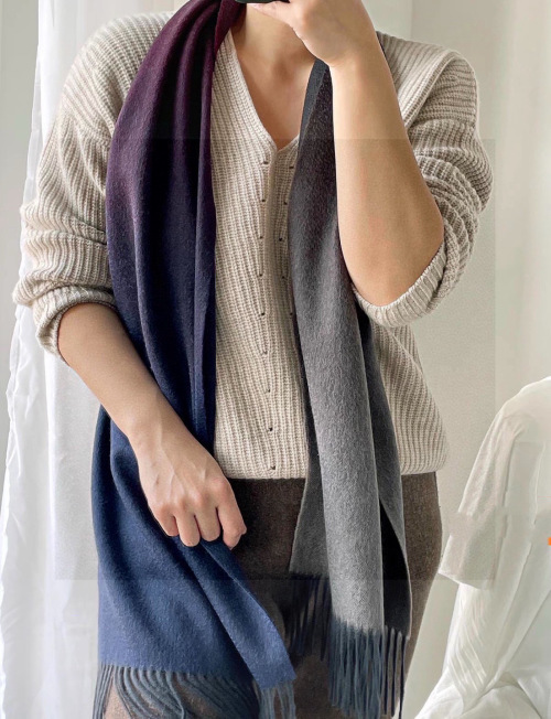 Elegant Gradient Color Cashmere Scarf, Soft Warm Shawl Wrap for Women, 32*190cm 1 Elegant Gradient Color Cashmere Scarf, Soft Warm Shawl Wrap for Women, 32*190cm