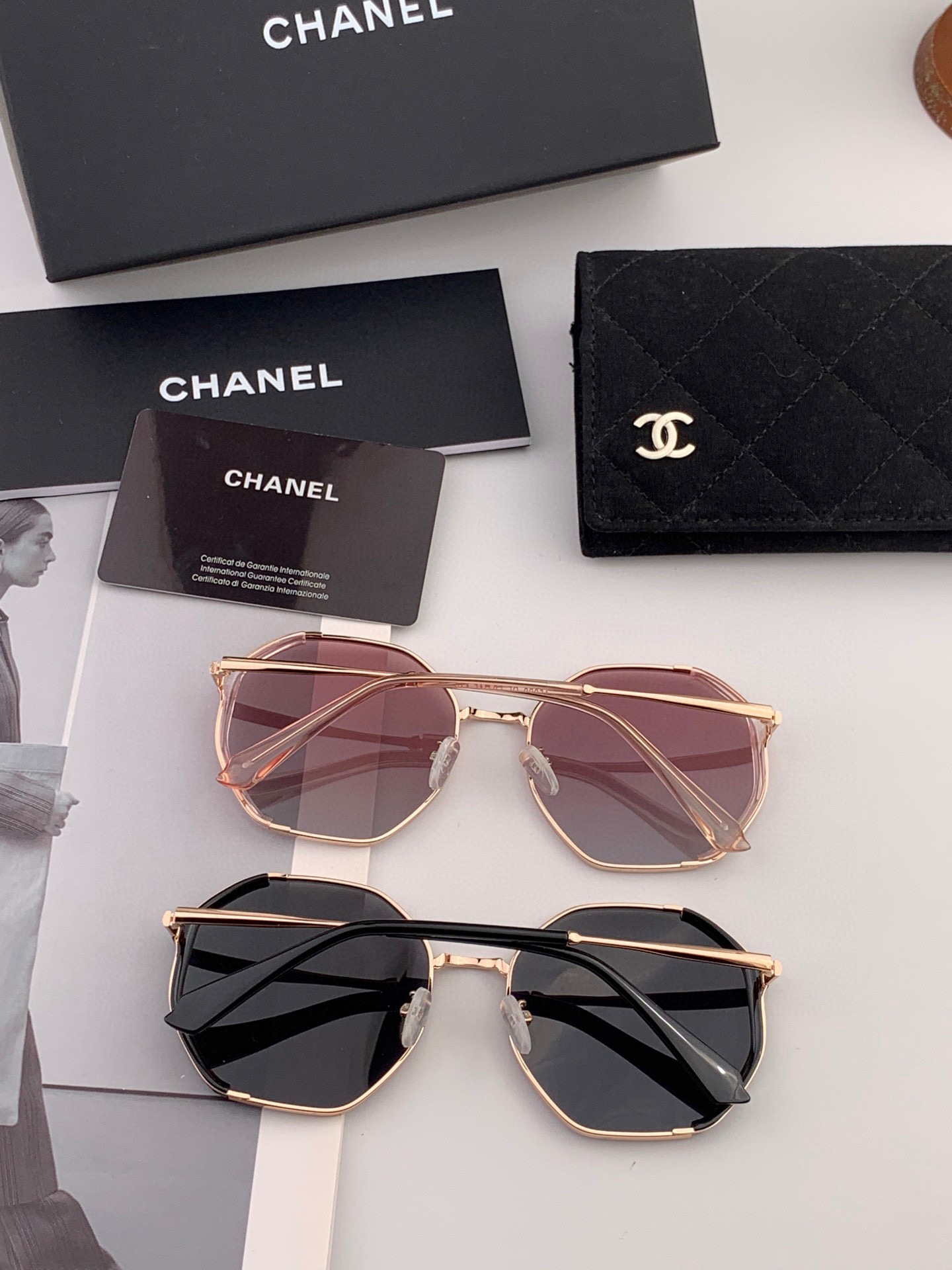 香奈儿🔺Chanel🔻2025官方众多明星同款色香奈儿‼‼新款大框偏光墨镜 🌈🌈宝丽来超清偏光太阳镜🔝🔝