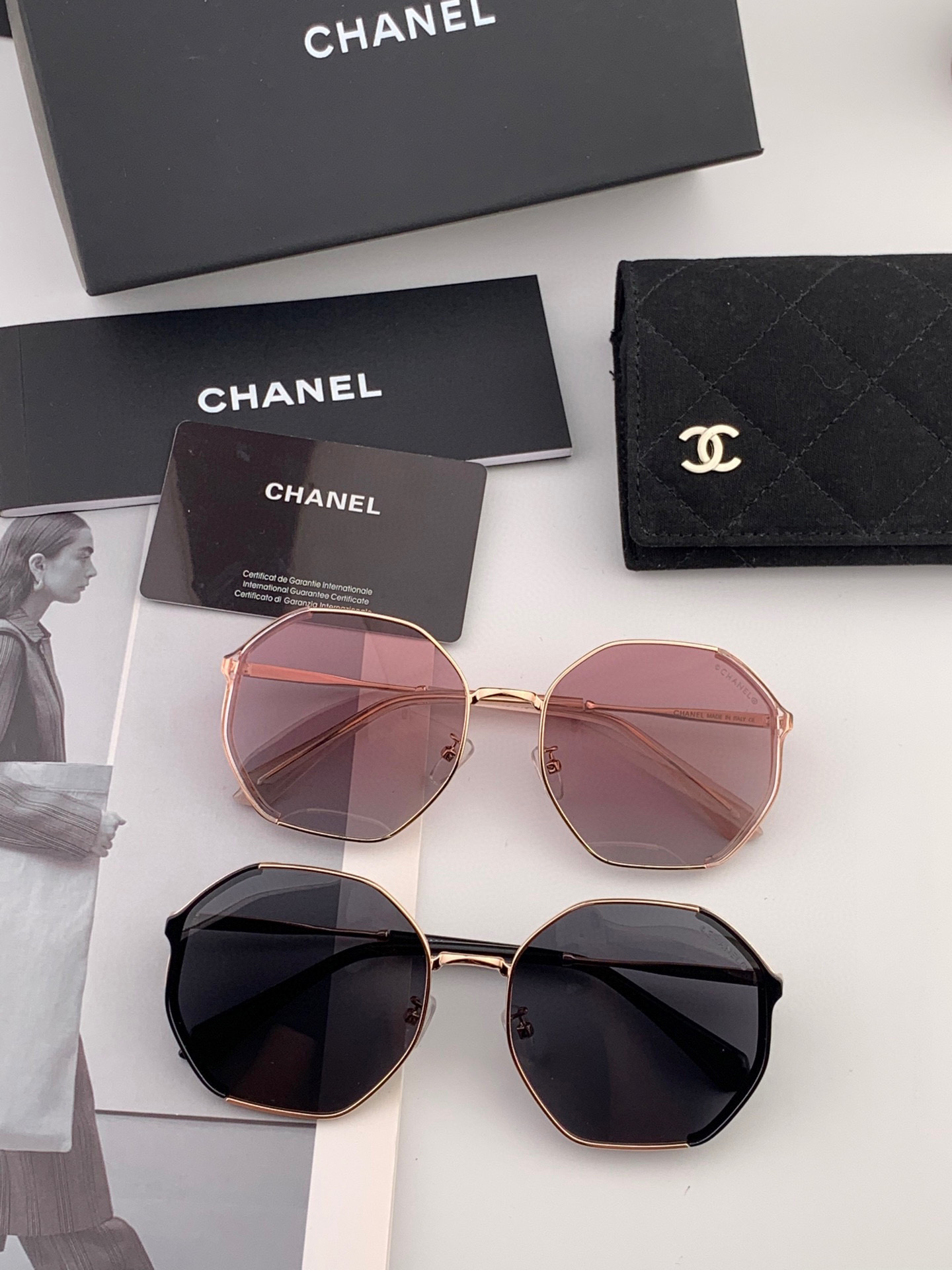 香奈儿🔺Chanel🔻2025官方众多明星同款色香奈儿‼‼新款大框偏光墨镜 🌈🌈宝丽来超清偏光太阳镜🔝🔝