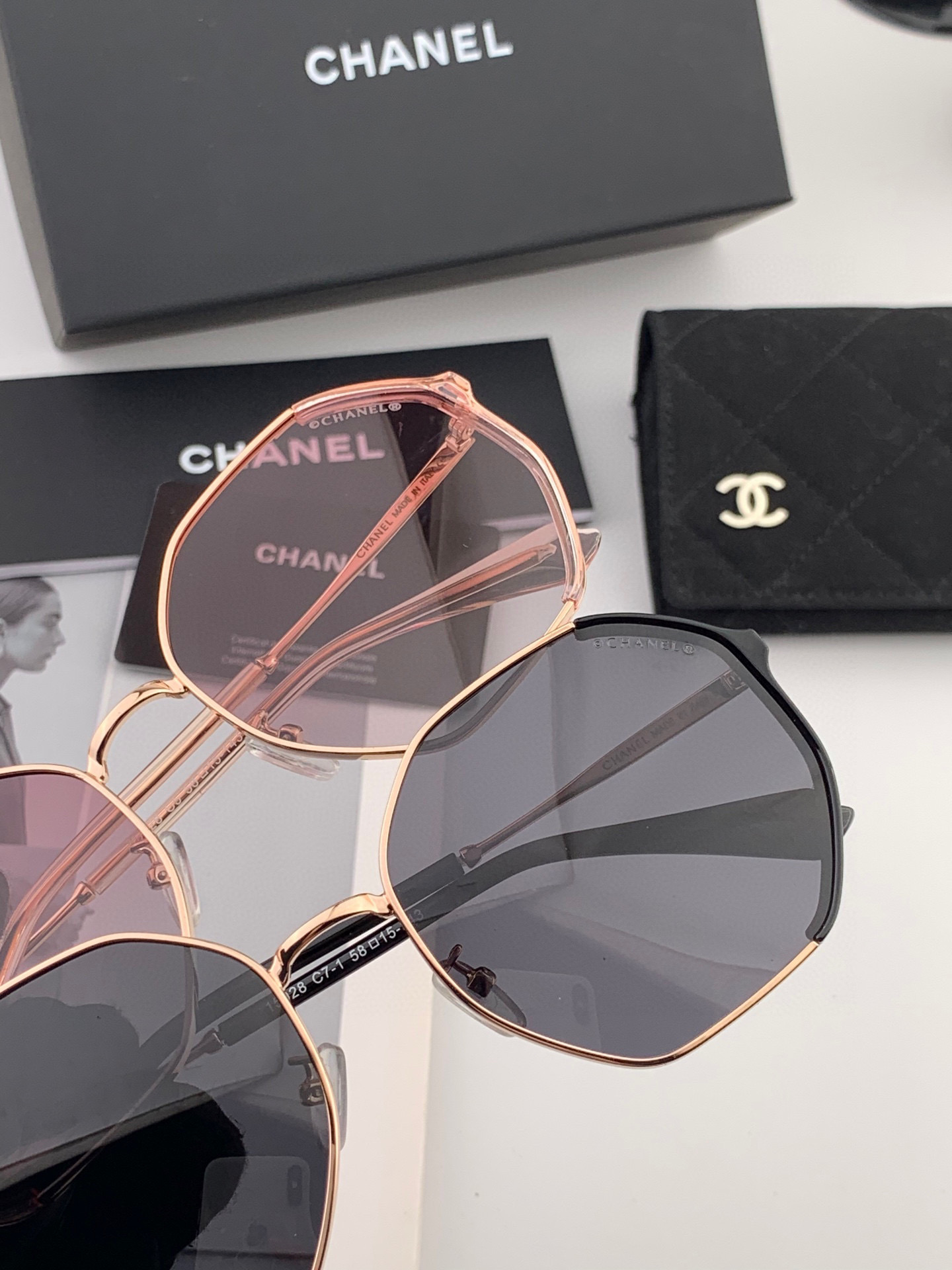 香奈儿🔺Chanel🔻2025官方众多明星同款色香奈儿‼‼新款大框偏光墨镜 🌈🌈宝丽来超清偏光太阳镜🔝🔝