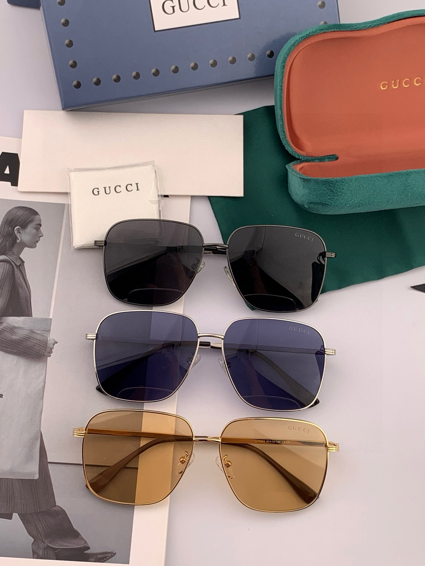   Gucci 。  高品质男女款墨镜   👍 进口宝丽来偏光镜片  。蛤蟆镜 开车钓鱼都可 。百搭显瘦