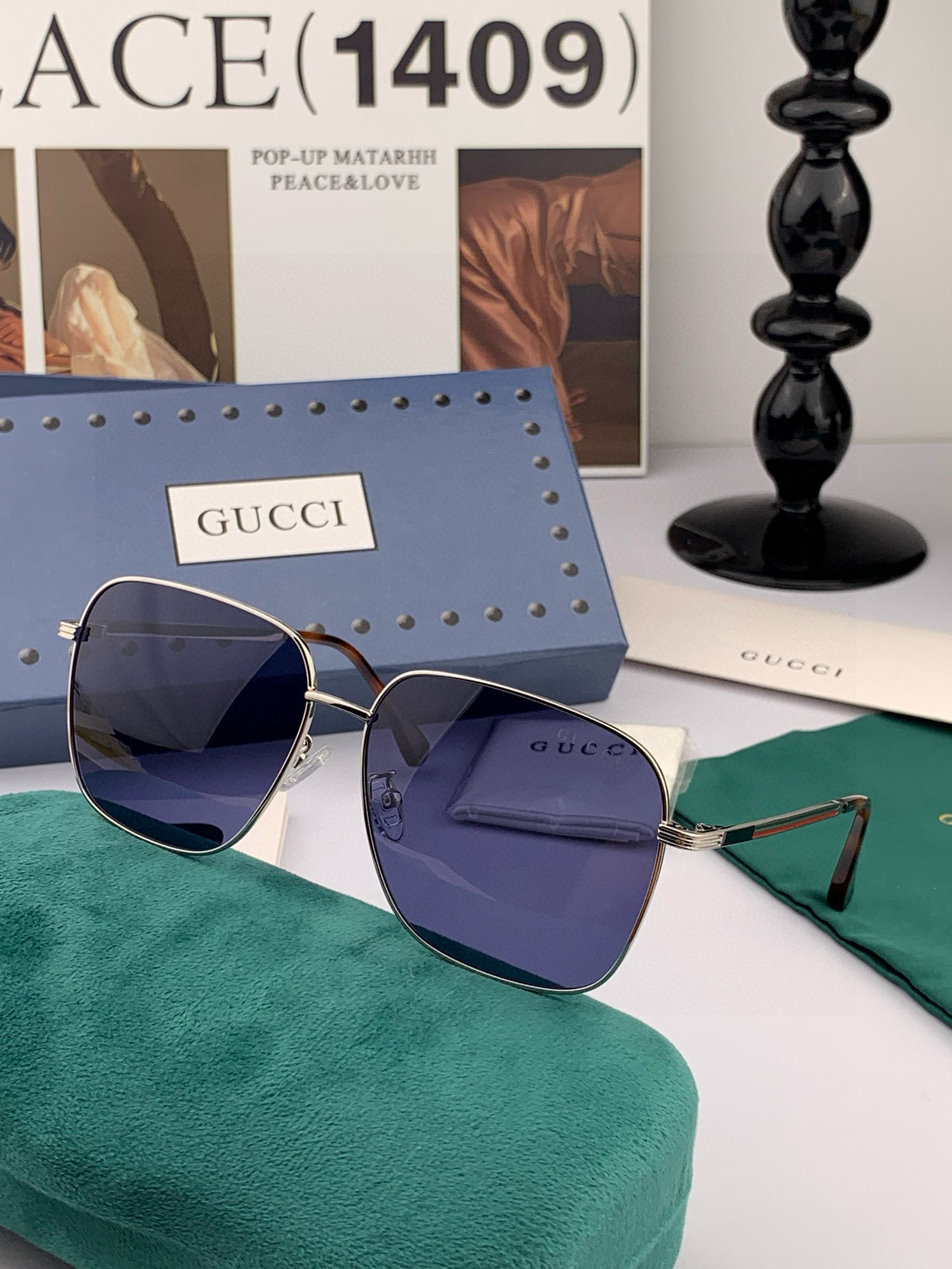   Gucci 。  高品质男女款墨镜   👍 进口宝丽来偏光镜片  。蛤蟆镜 开车钓鱼都可 。百搭显瘦