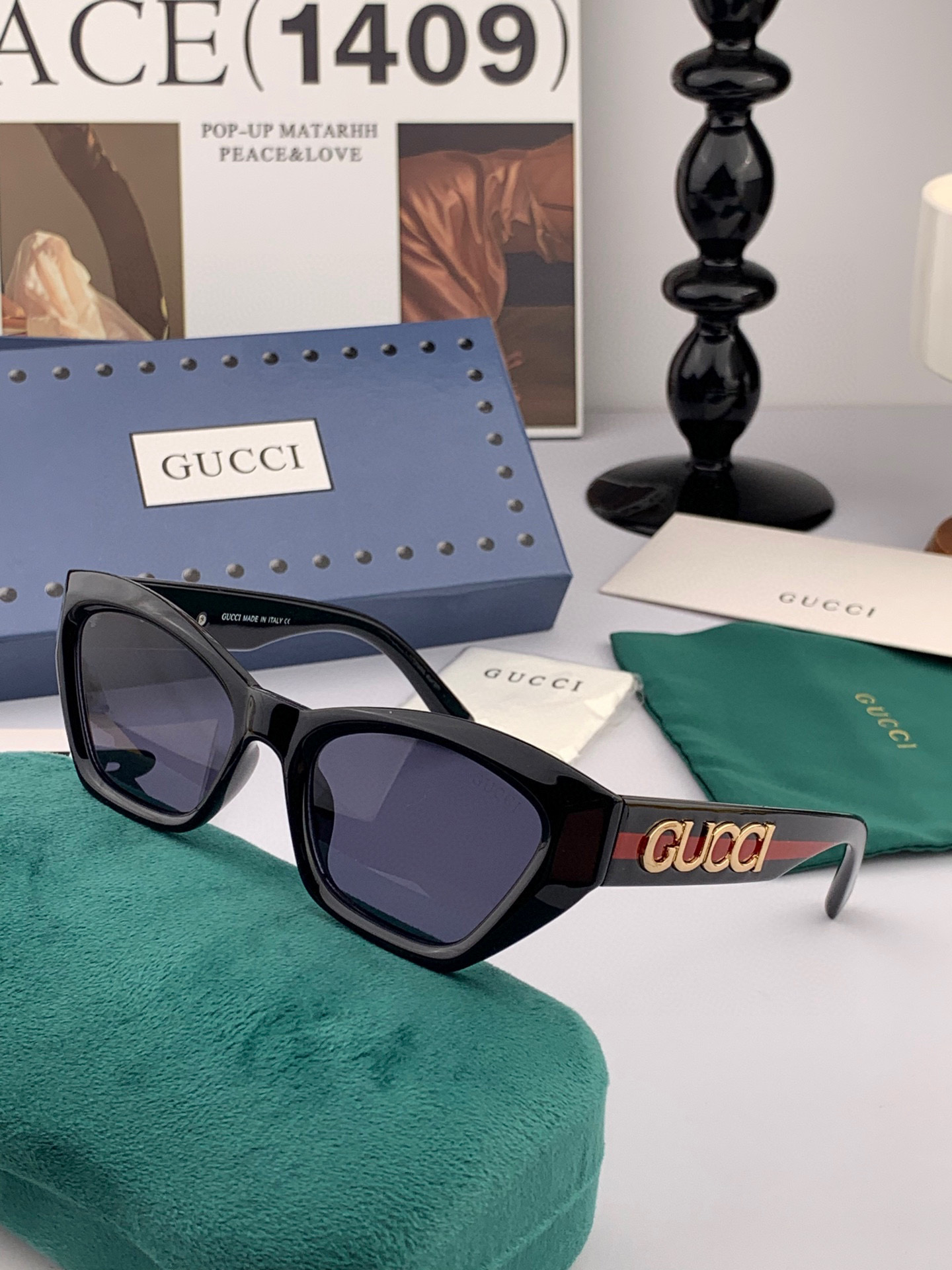  🔺 【GUCCI】2025开春新款 潮流爆款 时尚方框太阳镜 高品质 佩戴舒适 网红潮款墨镜 型号：G