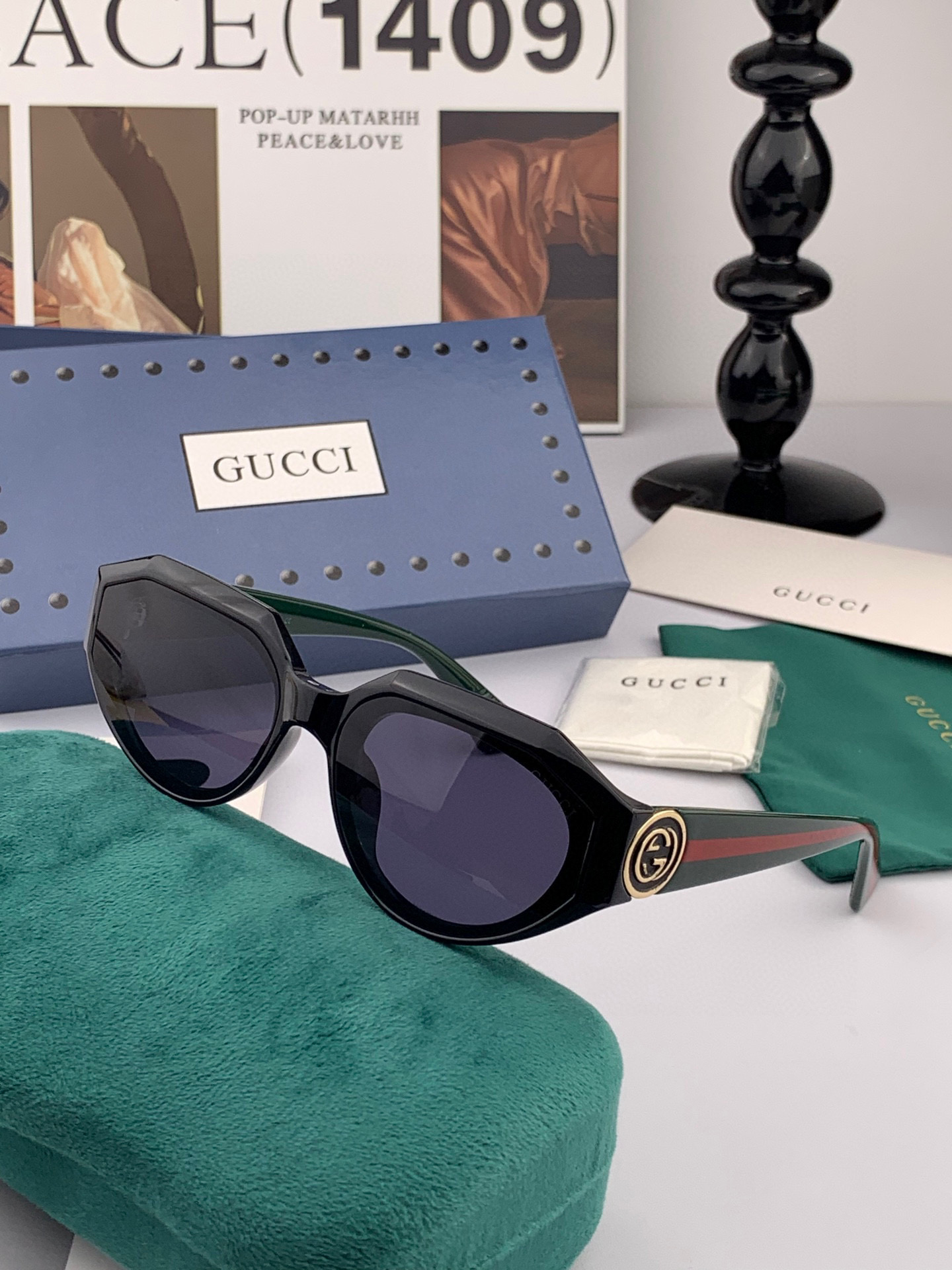 🔺 【GUCCI】2025开春新款 潮流爆款 时尚方框太阳镜 高品质 佩戴舒适 网红潮款墨镜 型号：G