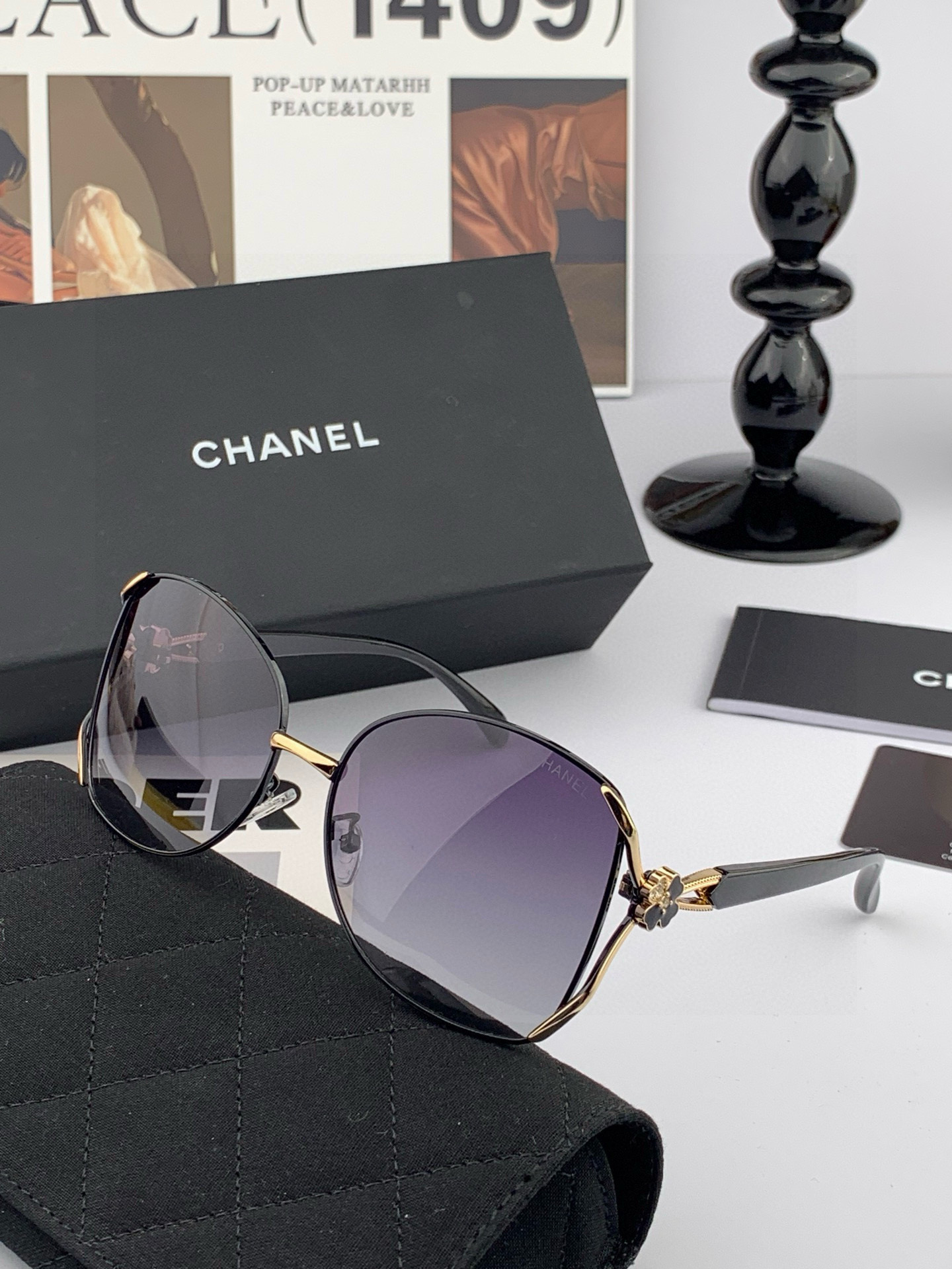 【CHANEL】香奈儿 2025新款山茶花潮流爆款 时尚圆框太阳镜 佩戴舒适 网红潮款墨镜  ♥️♥️型