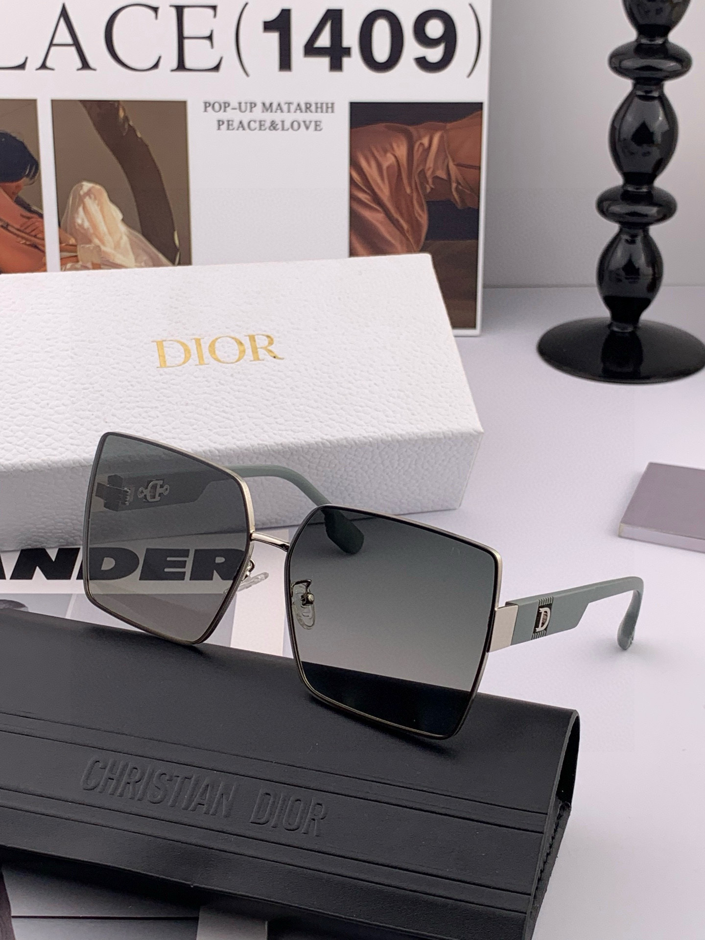 🔺 【DIOR-迪奥】2025开春新款 潮流爆款 时尚方框尼龙太阳镜 高品质 佩戴舒适 网红潮款墨镜 
