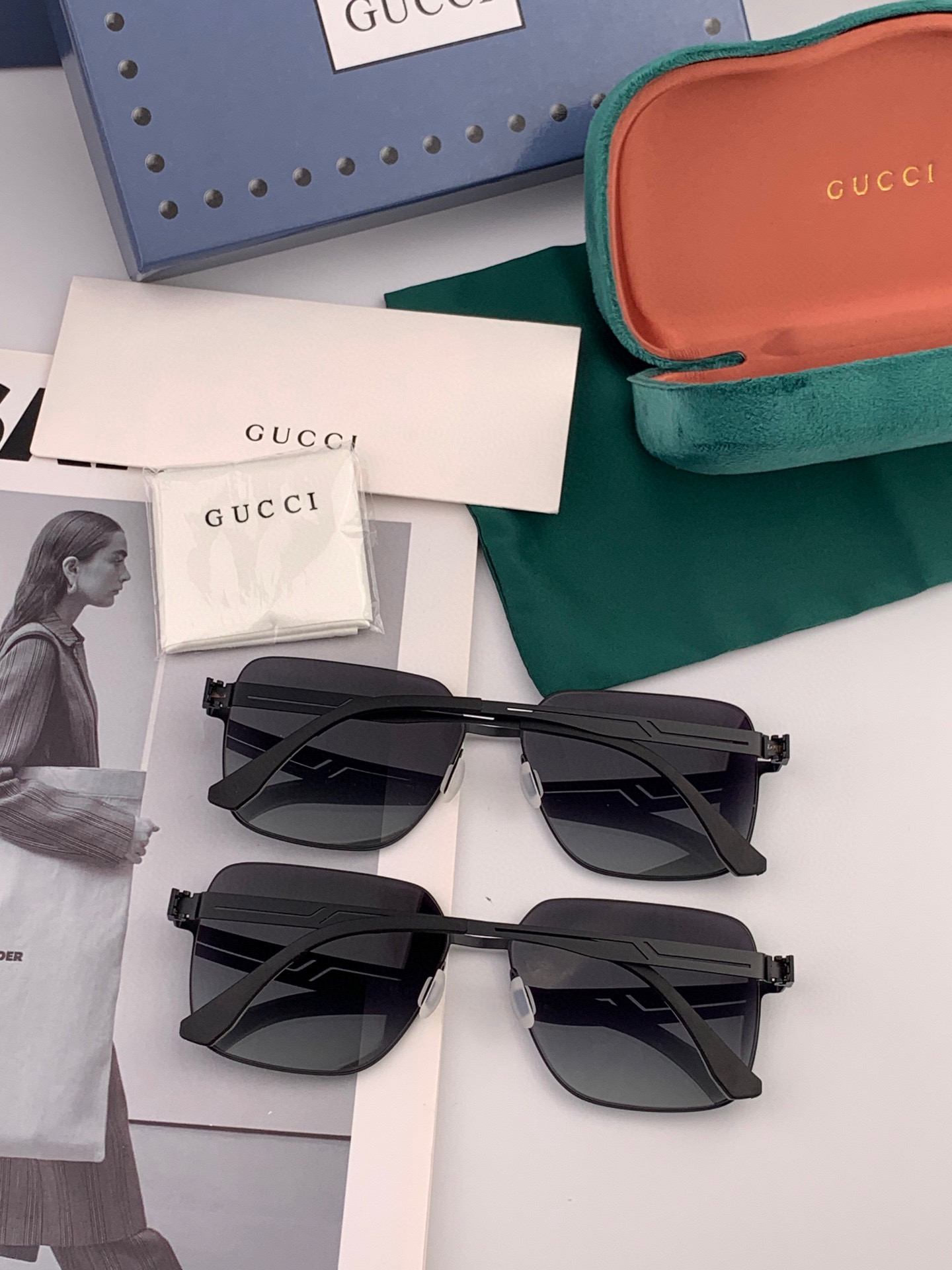♦️ GUCCI 2025新款男女情侣款太阳镜多边形墨镜iP电镀永不褪色 超轻超有弹性整幅眼镜无螺丝重要