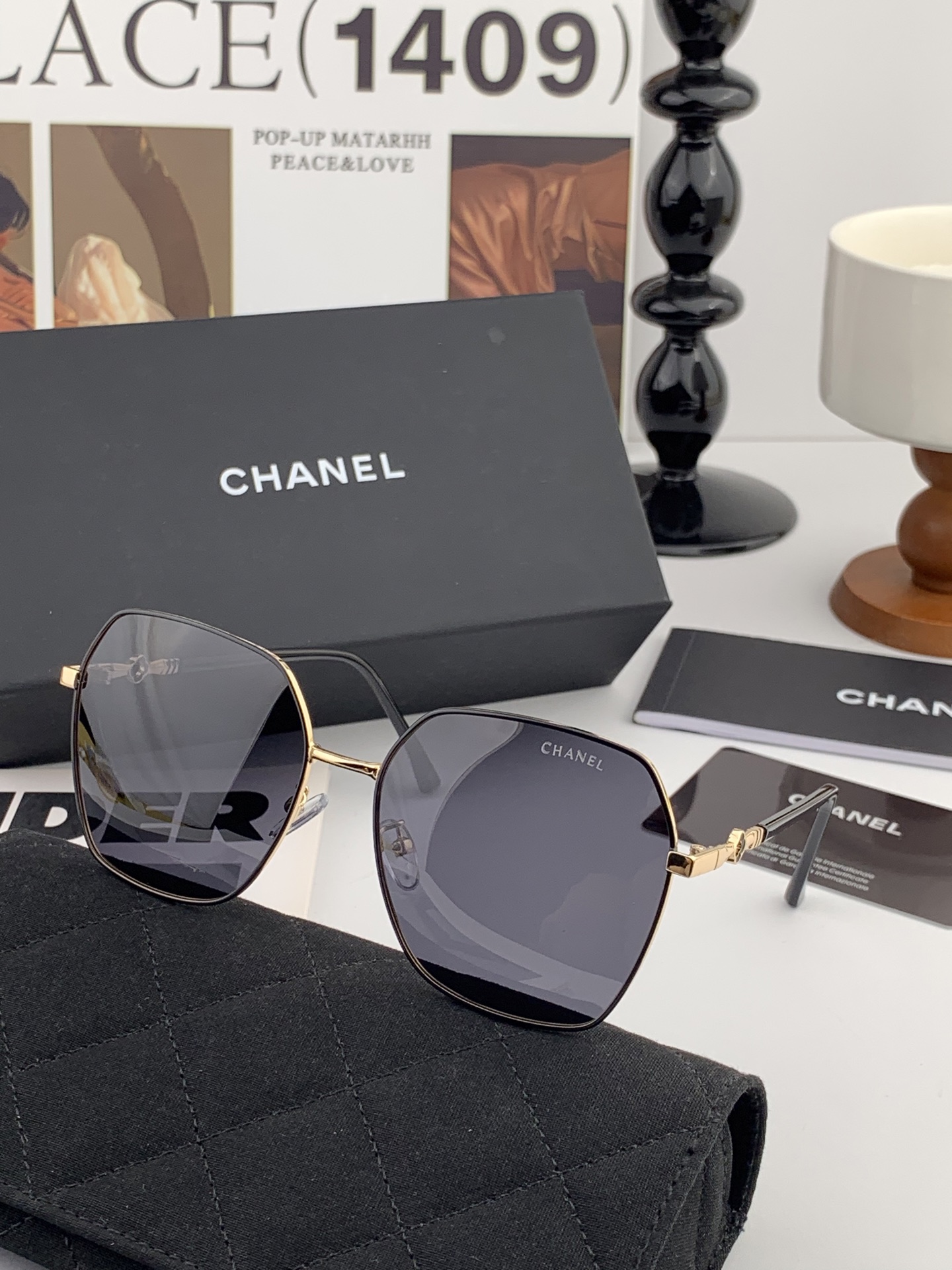    🔺 香奈儿 🔻2025官方新款 众多明星同款色‼️‼️新款大框偏光墨镜 🌈🌈宝丽来超清加厚太阳镜🔝