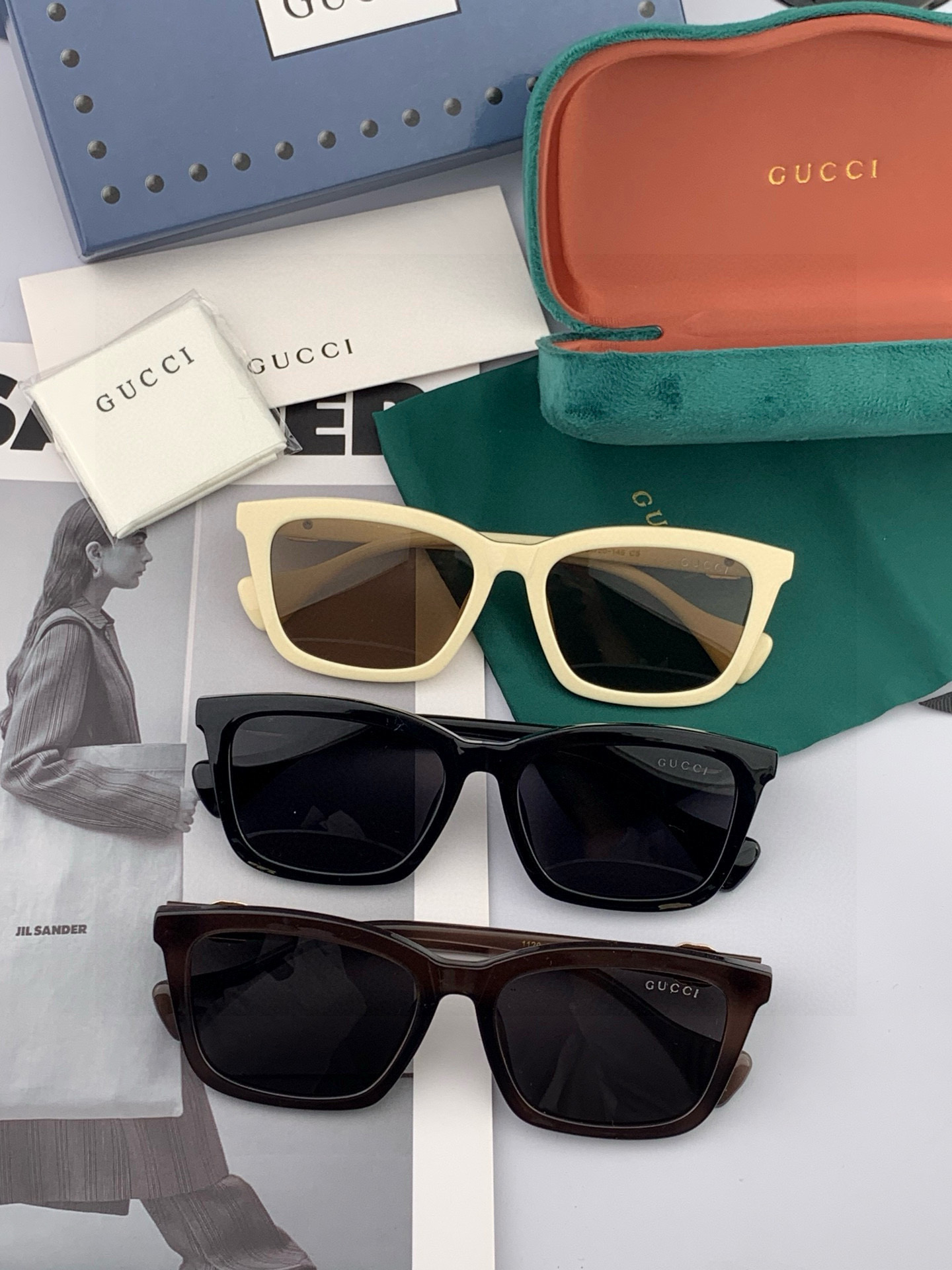  🔺 【GUCCI-偏光太阳镜】2025开春新款 潮流爆款 时尚方框偏光太阳镜 高品质 佩戴舒适 网红潮