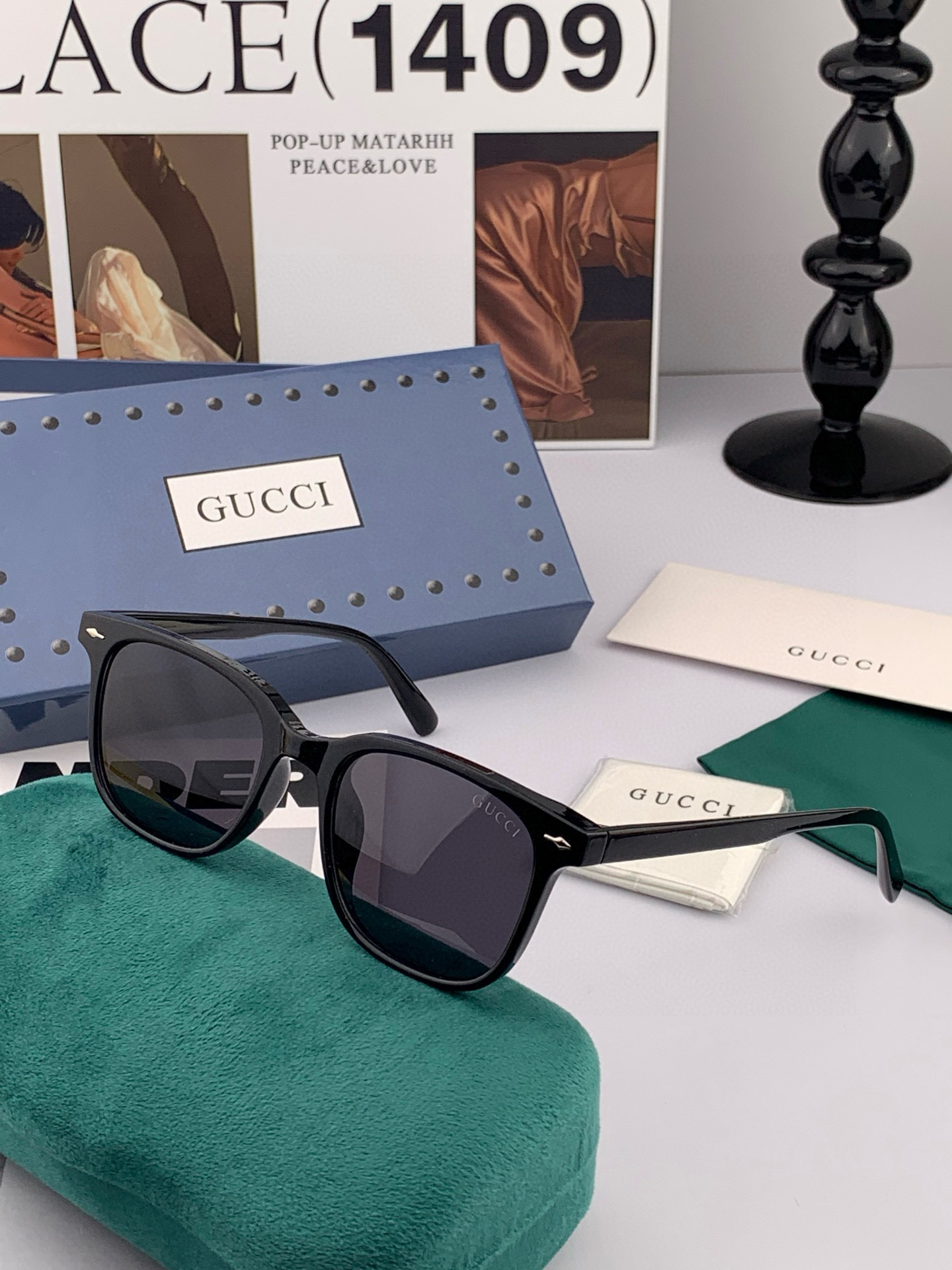 【TR偏光系列】情侣款 Gucci 经典的方框设计，不挑脸型，无论搭配大衣还是连衣裙都非常显气质高清偏光