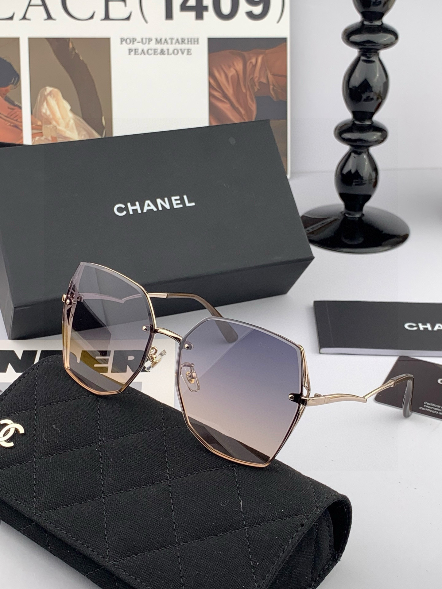 🔺 【香奈儿-尼龙偏光太阳镜】2025开春新款 潮流爆款 时尚多边形偏光太阳镜 高品质 佩戴舒适 网红潮