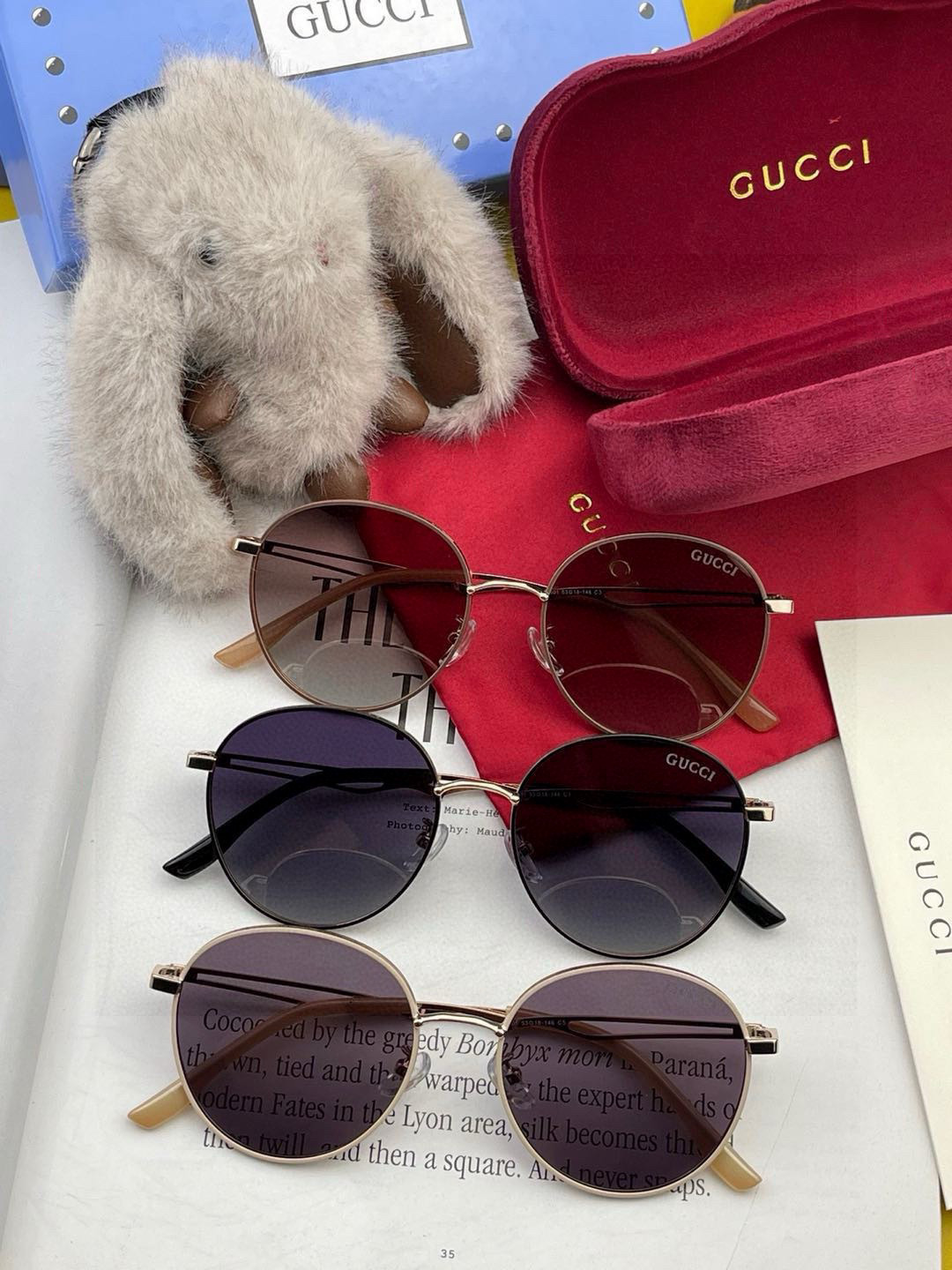  GUCCI 2025开春新款 最新款圆框太阳镜 各路网红纷纷带起气场满分‼️ 俏皮甜美.上脸效果更佳.