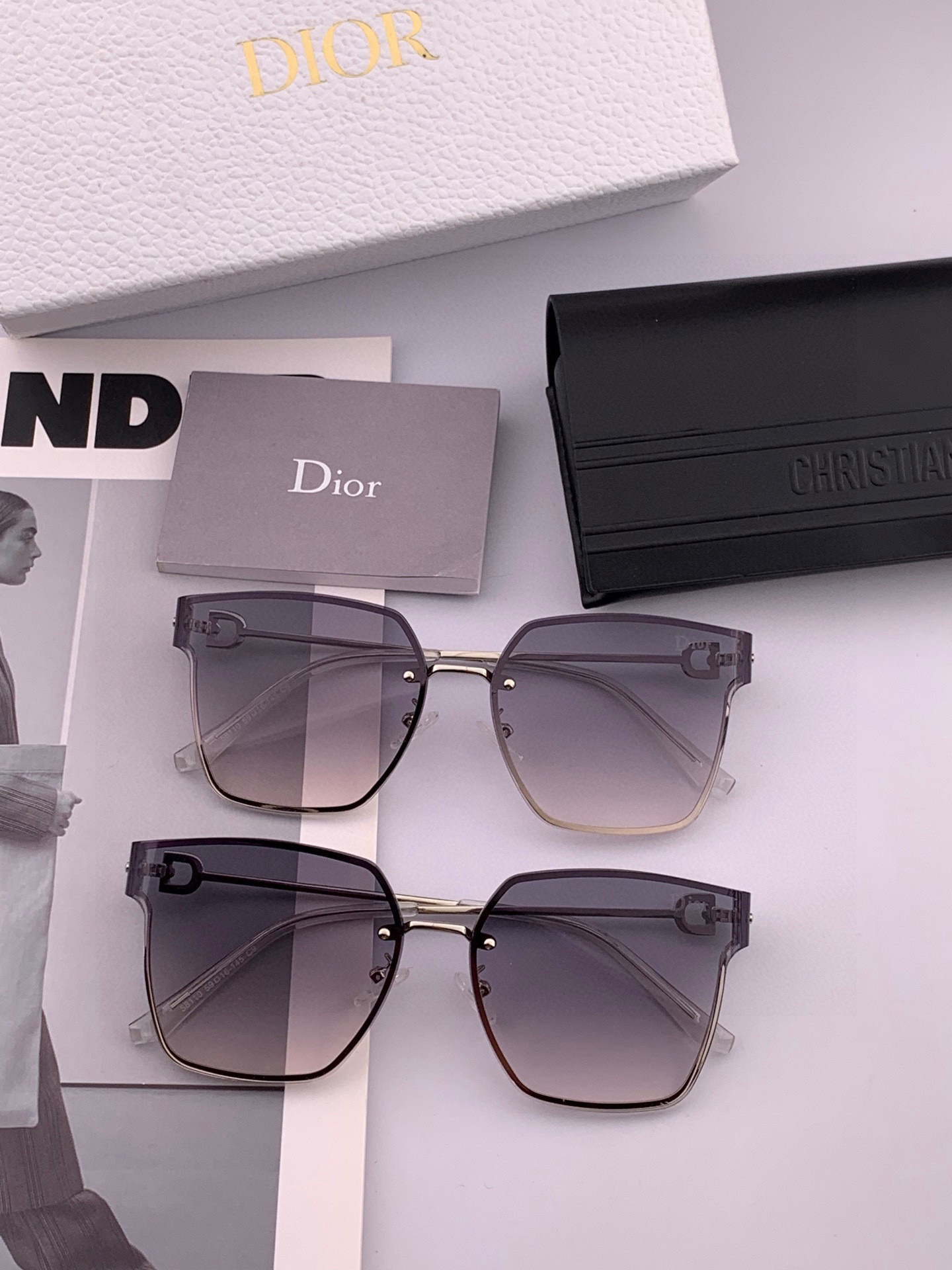   DIOR🌋☔️时尚无框太阳镜镜片 顶级奢侈品强 高品质胜利亲亲🍦🍨 得意 气质非凡😄 🍫🍪女士开车墨