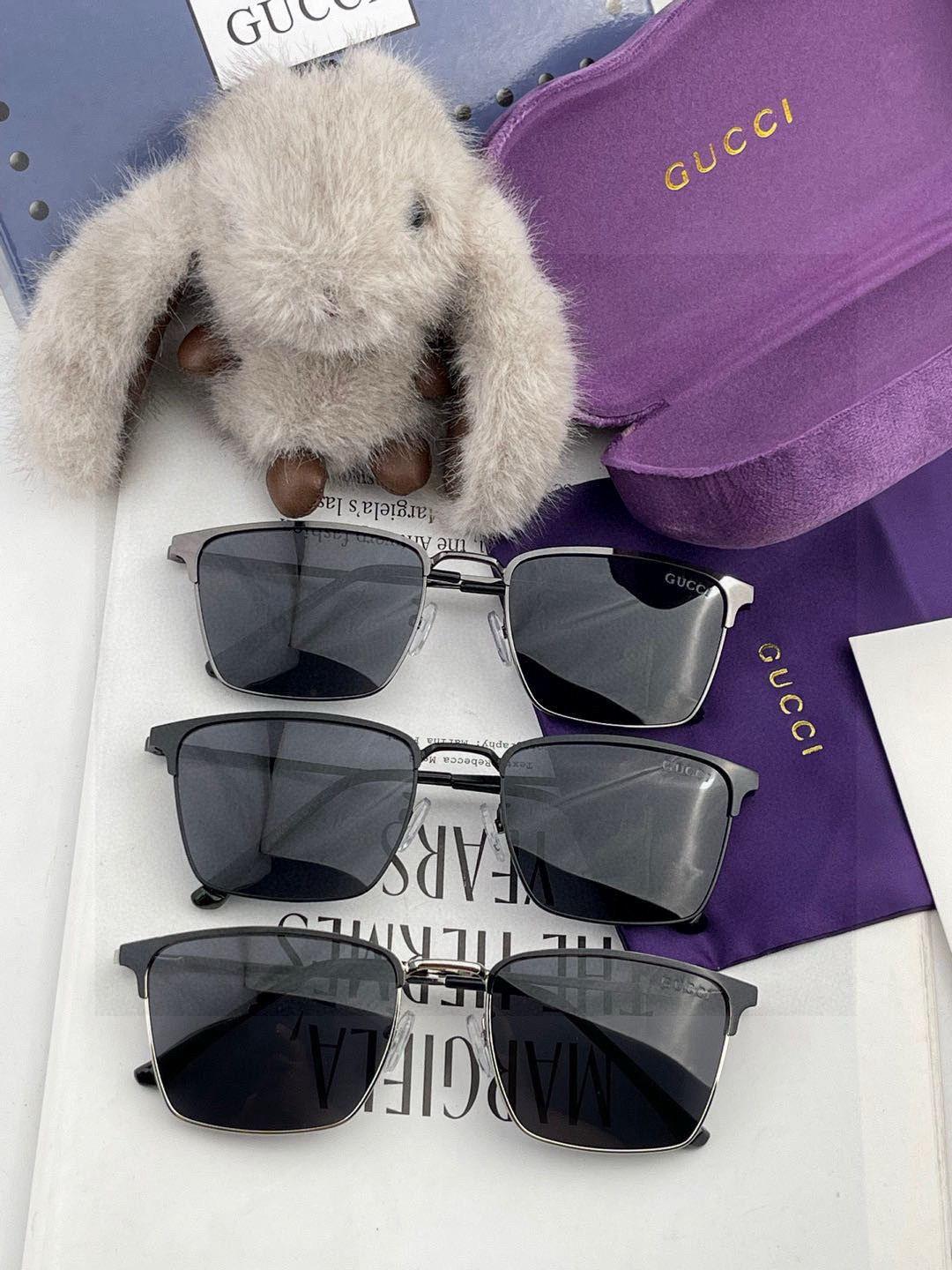   Gucci 。  高品质男女款墨镜   👍 进口宝丽来偏光镜片  。蛤蟆镜 开车钓鱼都可 。百搭显瘦