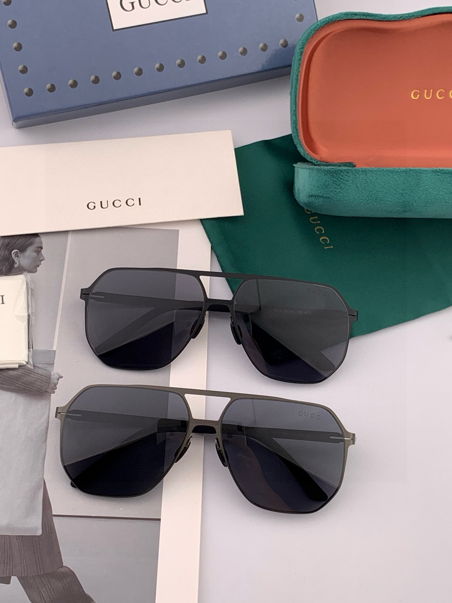 ♦️ GUCCI 2025新款男女情侣款太阳镜多边形墨镜iP电镀永不褪色 超轻超有弹性整幅眼镜无螺丝重要