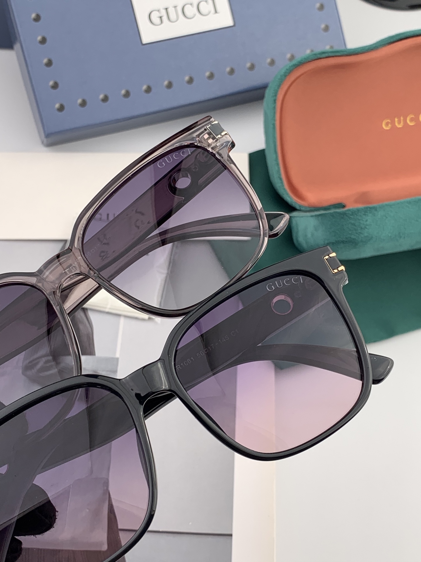  GUCCI 2025开春新款 最新款方框太阳镜 各路网红纷纷带起气场满分‼️ 俏皮甜美.上脸效果更佳.