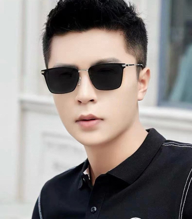        GUCCI 男款炫彩飞行员偏光太阳镜 ❤️材质：高清尼龙加厚卡槽高清偏光镜片 🌹无边框镜架