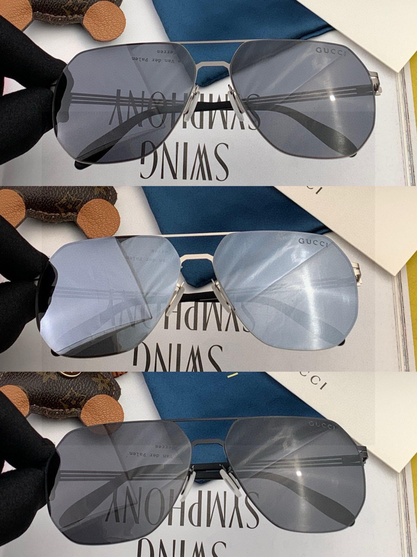 ♦️ GUCCI 2025新款男女情侣款太阳镜多边形墨镜iP电镀永不褪色 超轻超有弹性整幅眼镜无螺丝重要