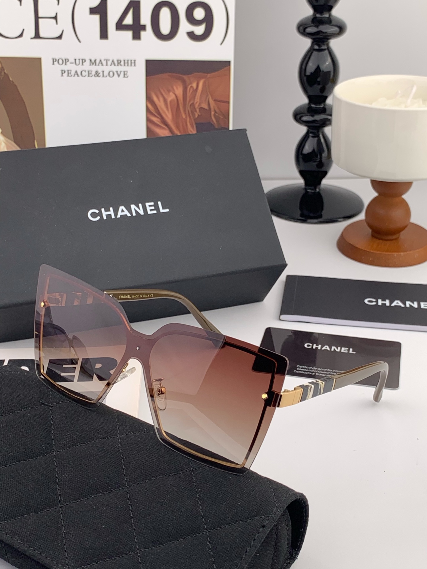  CHANE 香奈儿🌋☔️时尚无框太阳镜镜片 顶级奢侈品强 高品质胜利亲亲🍦🍨 得意 气质非凡😄 🍫🍪女