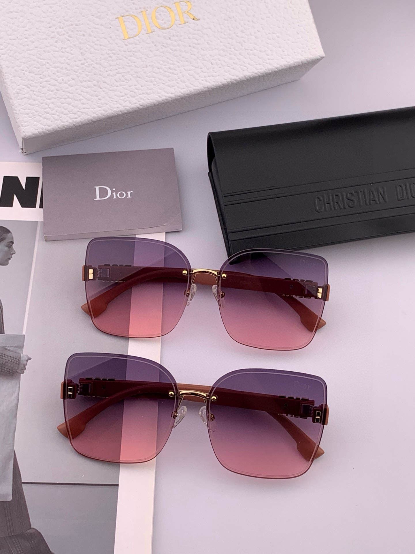 🔺 【DIOR-迪奥】2025开春新款 潮流爆款 时尚方框太阳镜 高品质 佩戴舒适 网红潮款墨镜 女士高